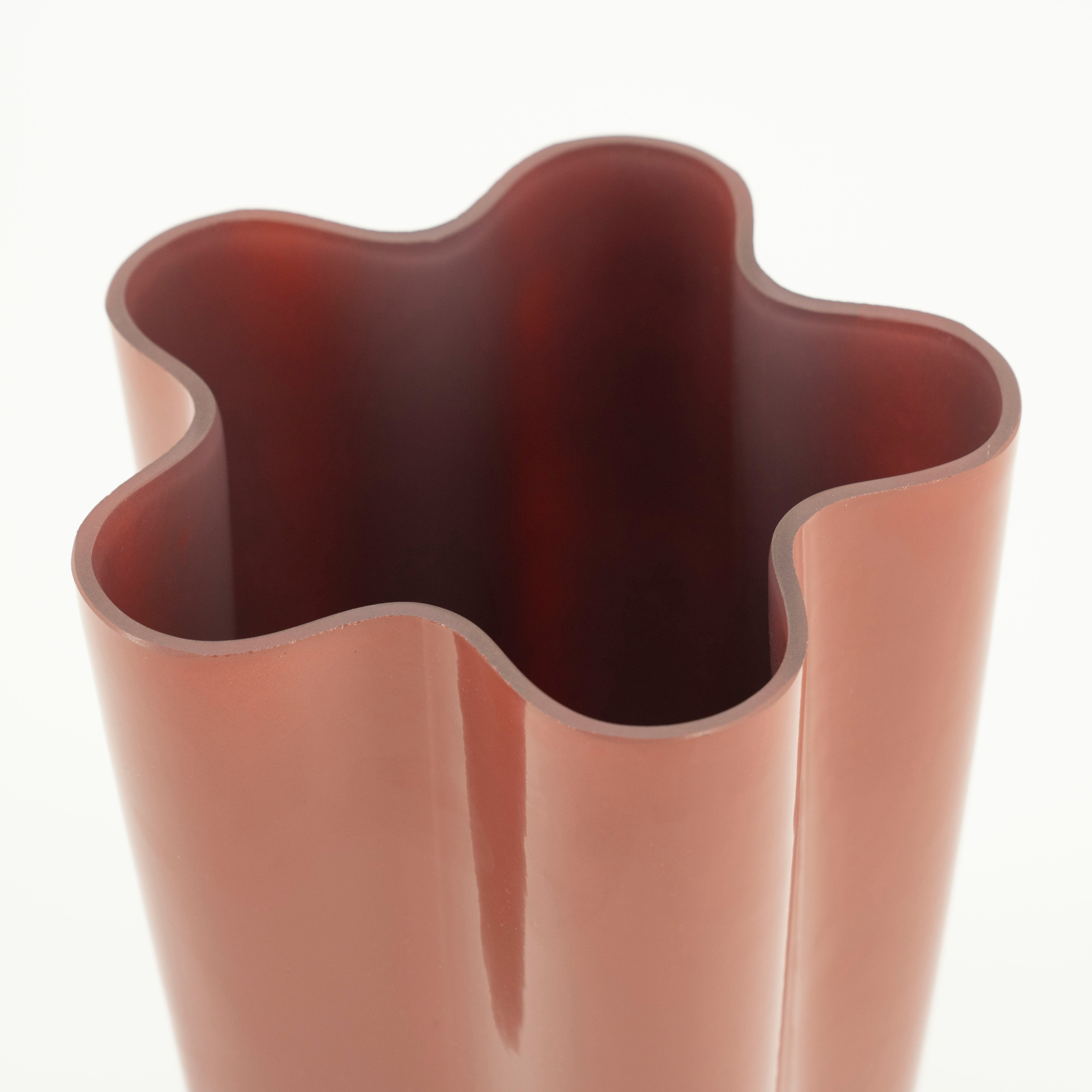 Coral FLORI glass vase