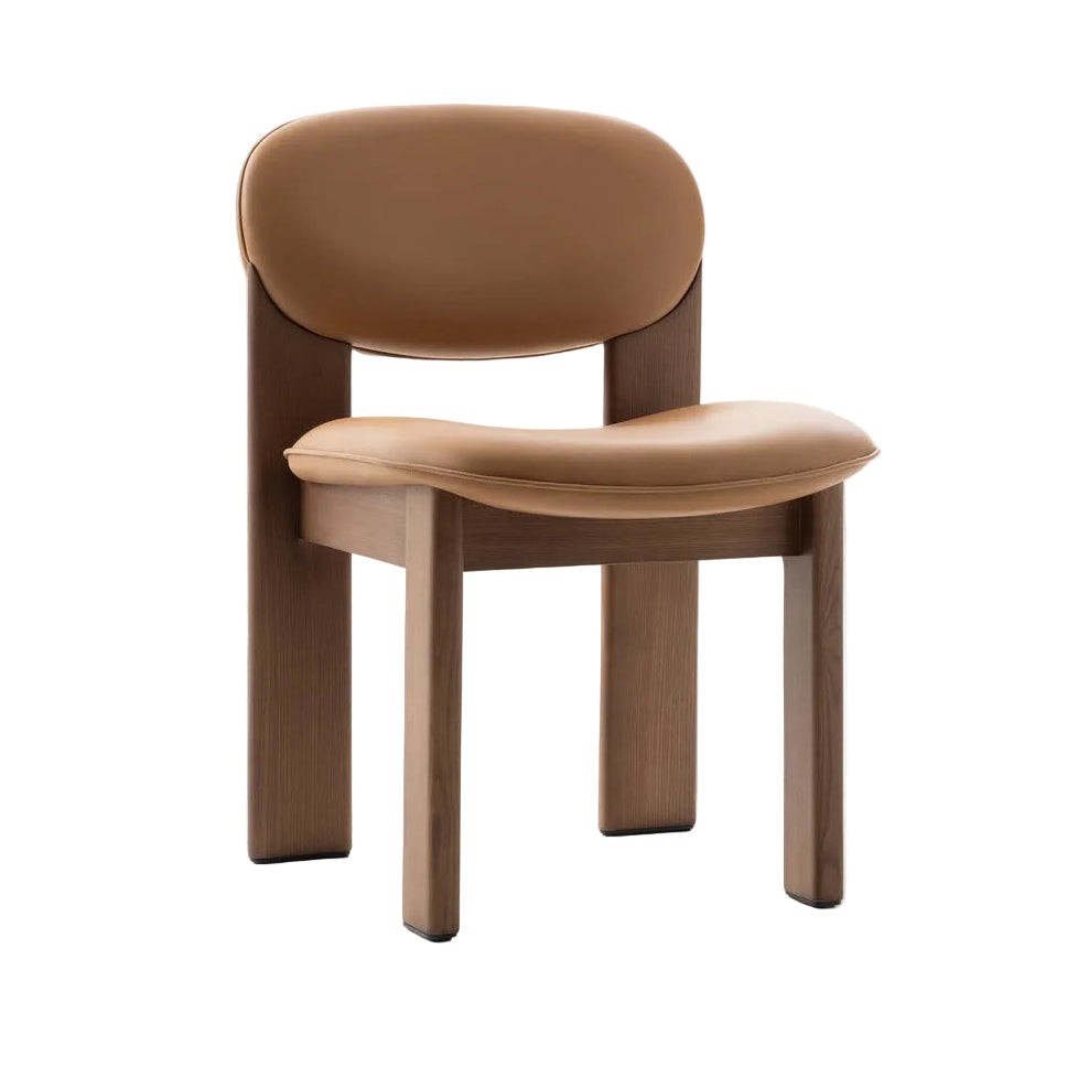 Čalúnená stolička ARCHIPEN s hnedým jaseňovým podstavcom