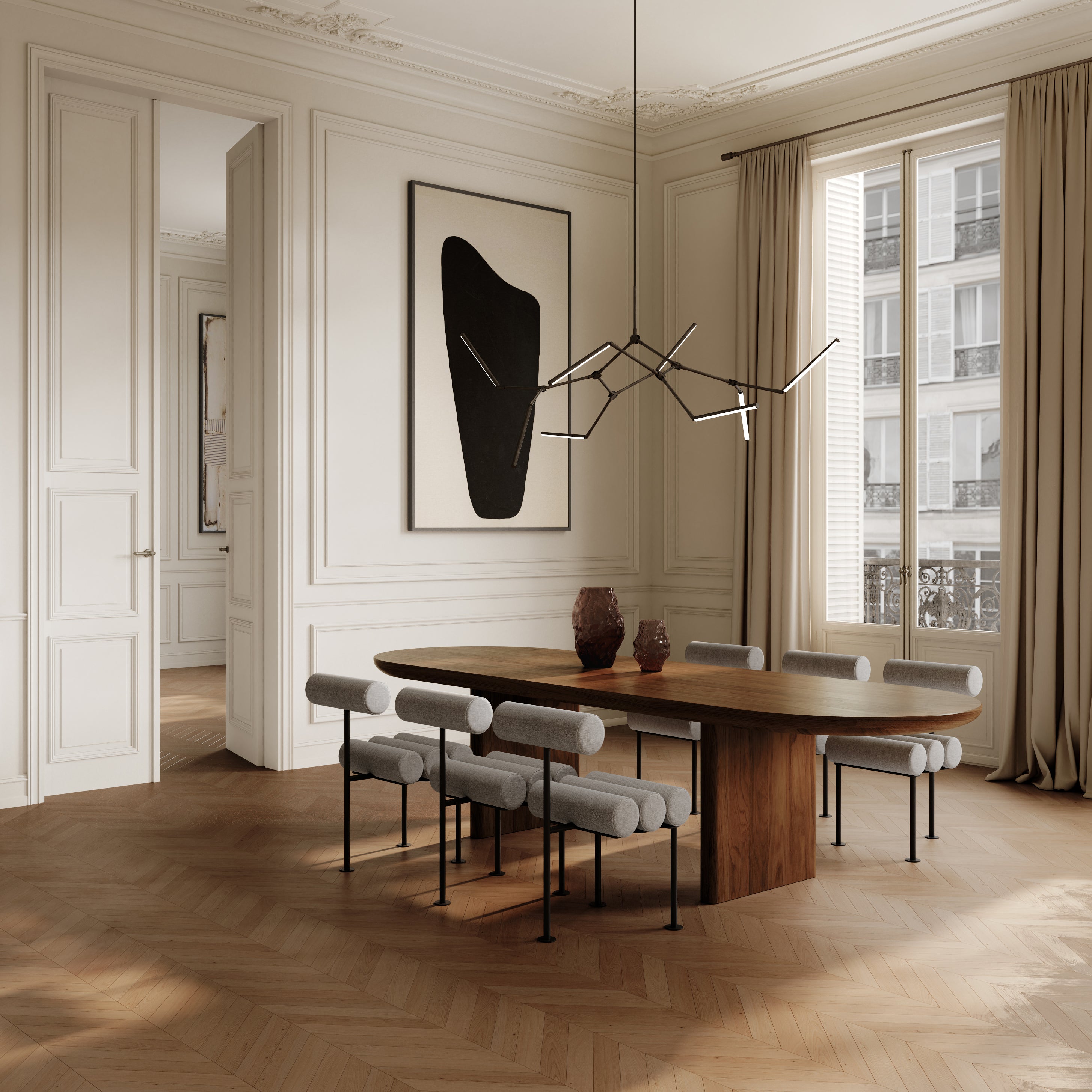 Stolička HIRO béžová s čiernym podstavcom