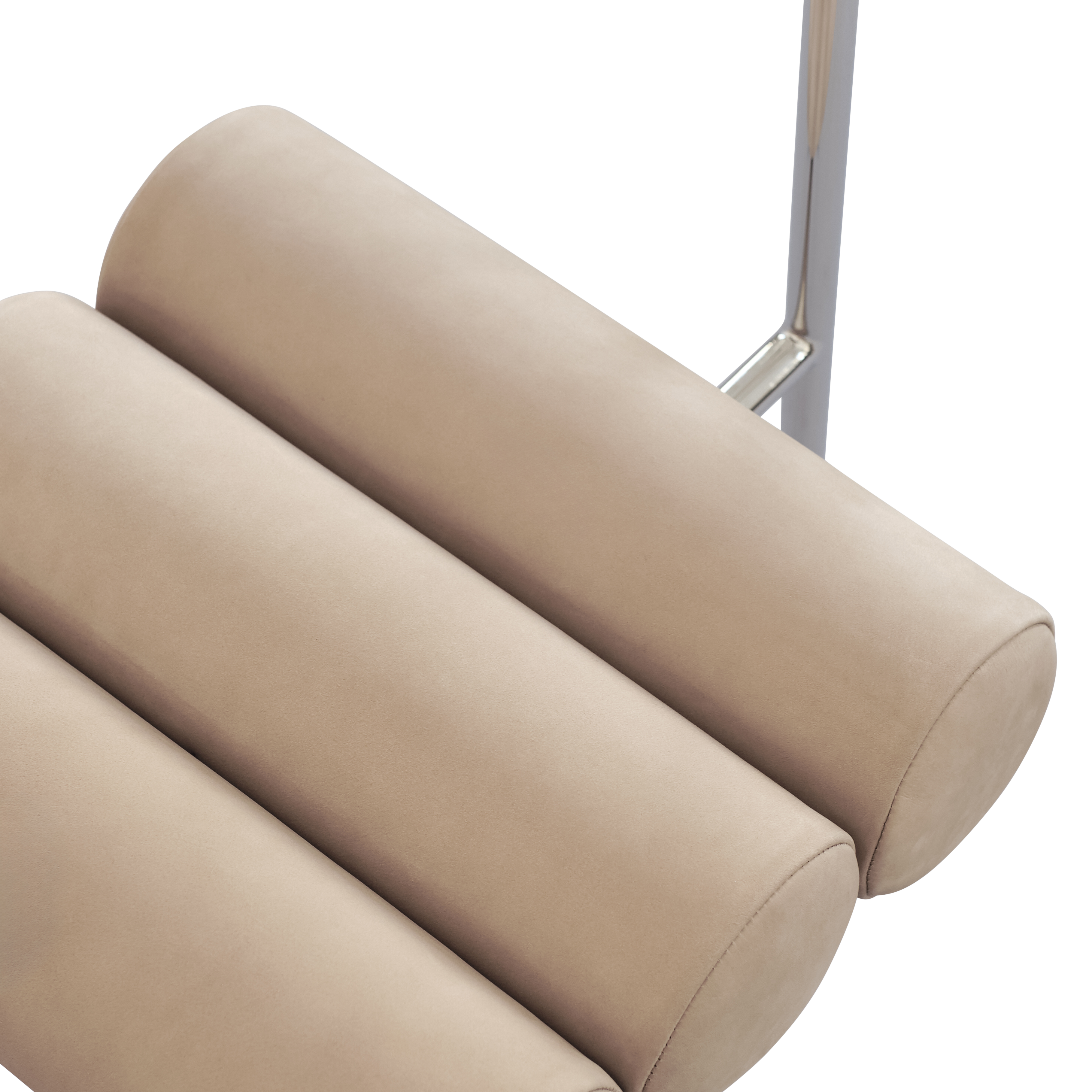 Stolička HIRO teplá béžová s chrómovým podstavcom