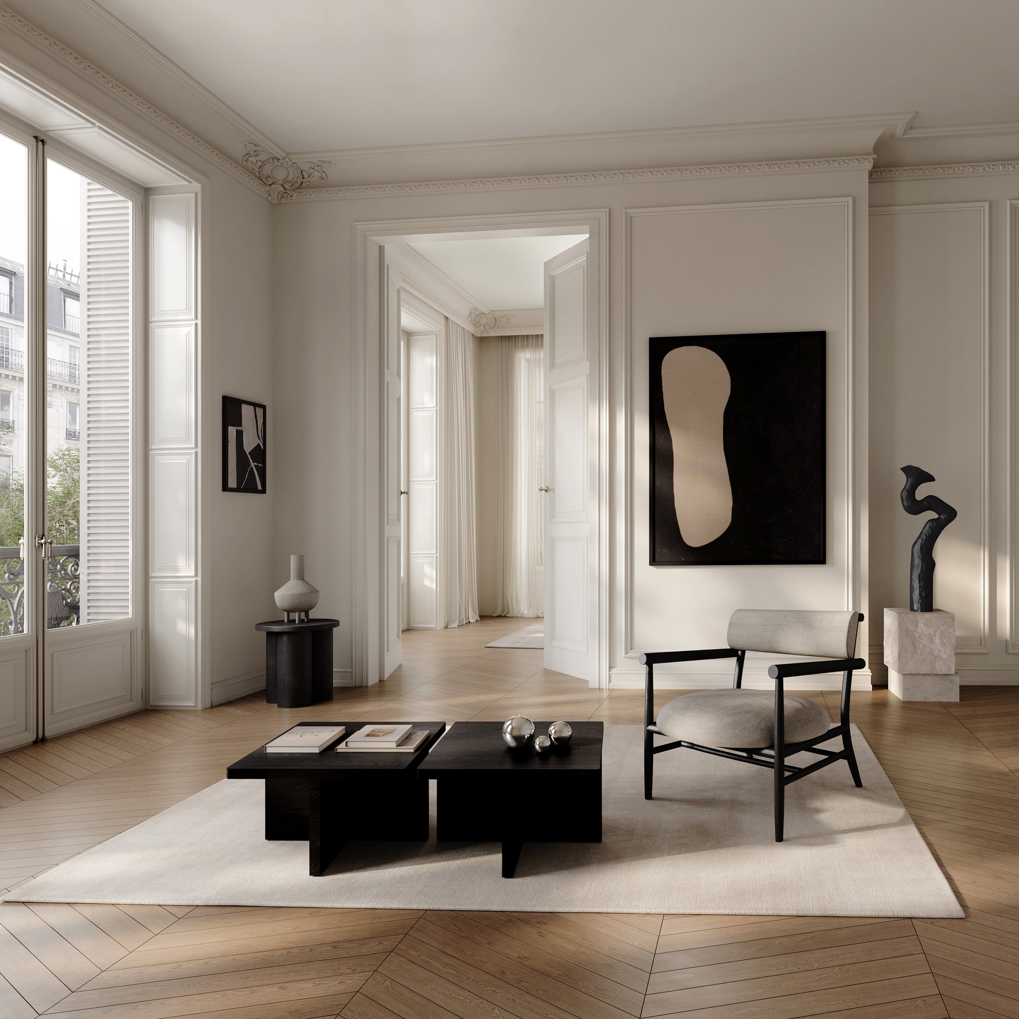 Kávový stolík BRUTUS čierny dub