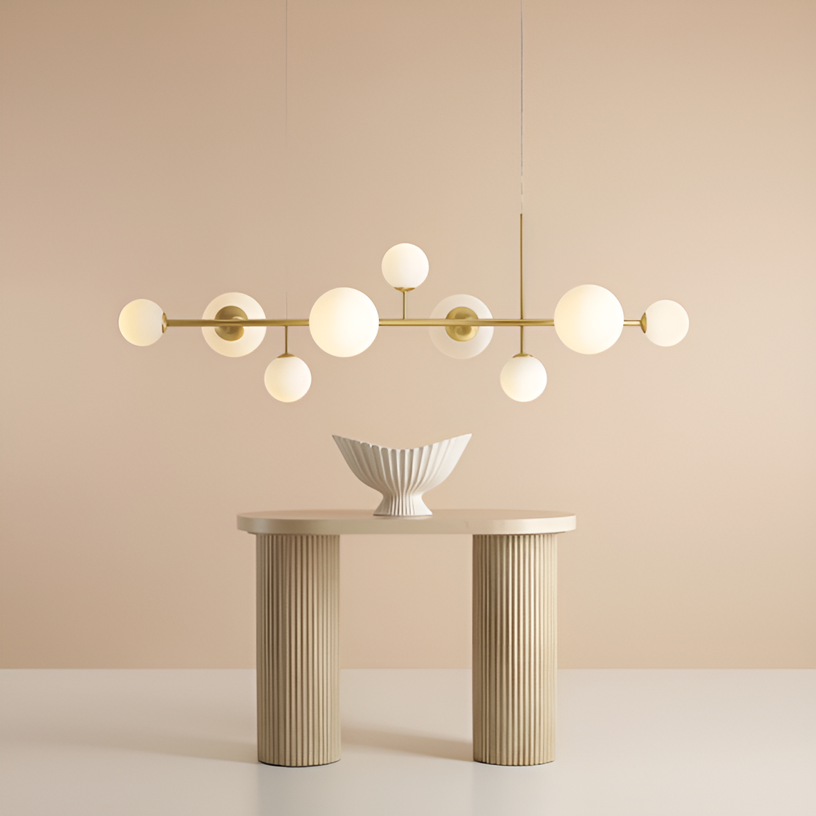 Diona long hanging lamp brass