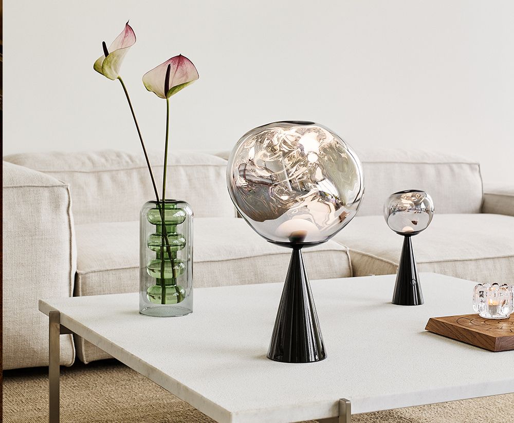 Stolná lampa MELT dymová