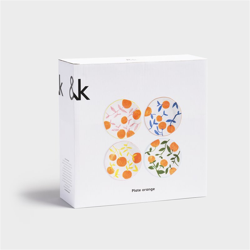 Zestaw talerzyków ORANGE TWIG kolorowa kamionka