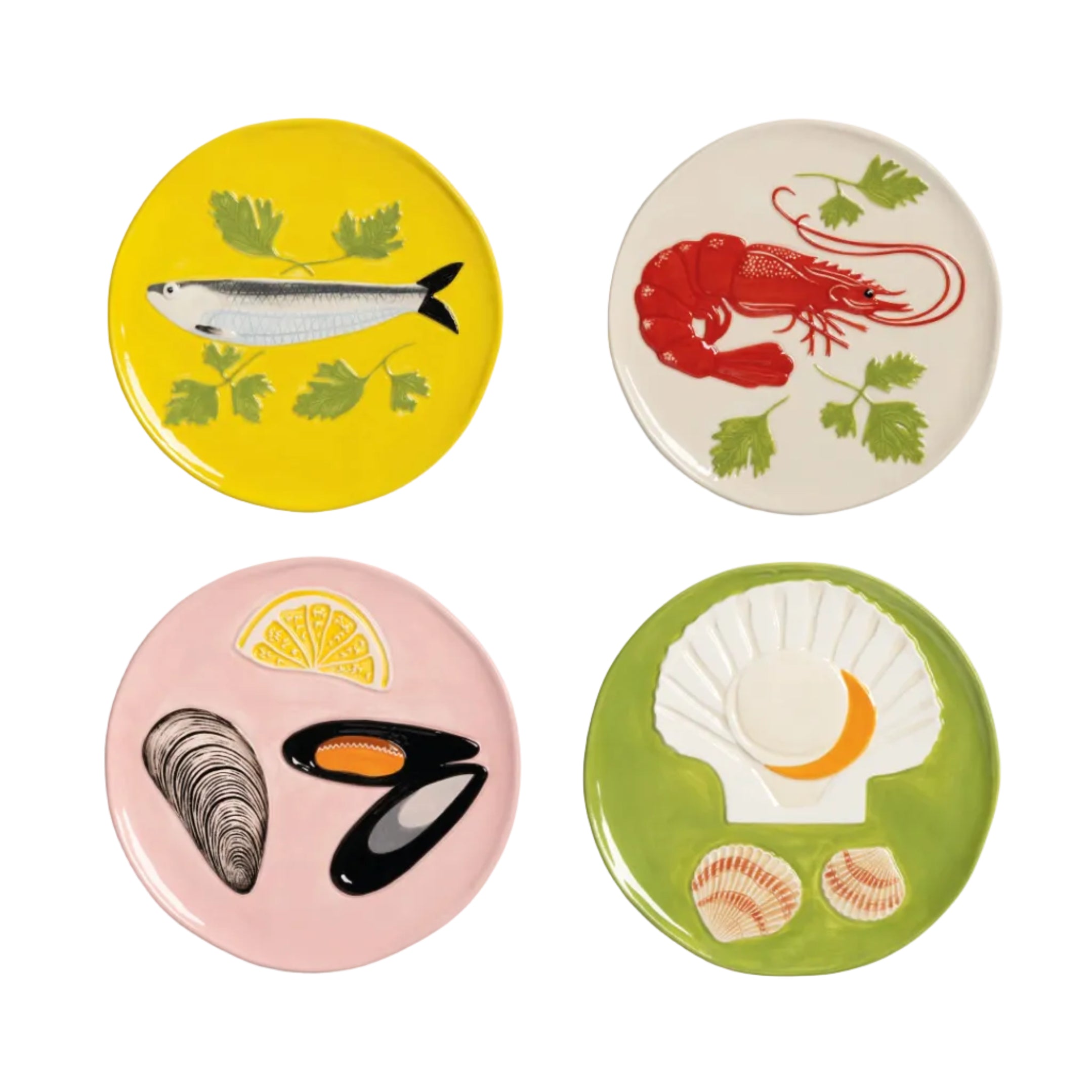 DE LA MER Colorful Dessert Plate Set