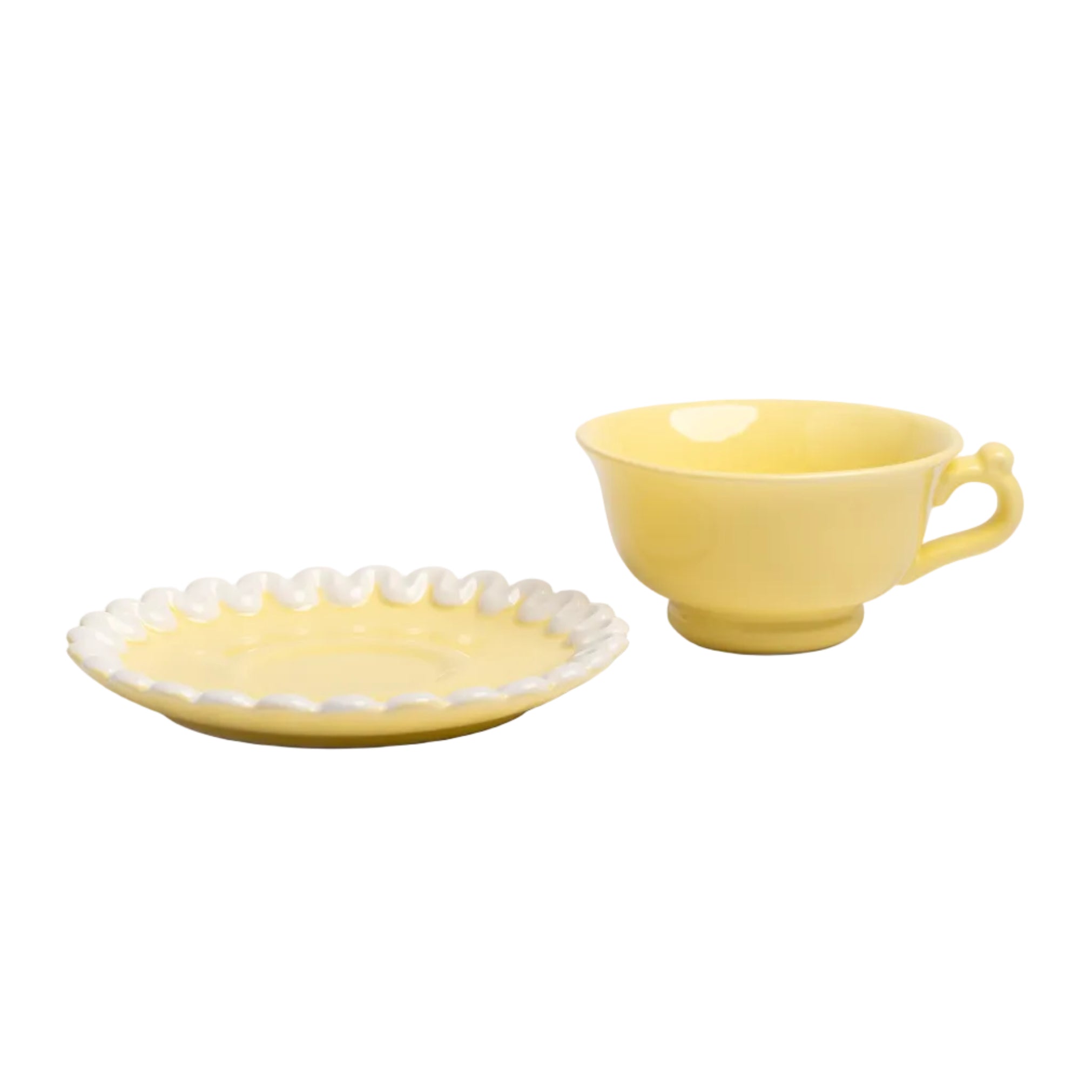 Set of cups with saucer WHIP yellow