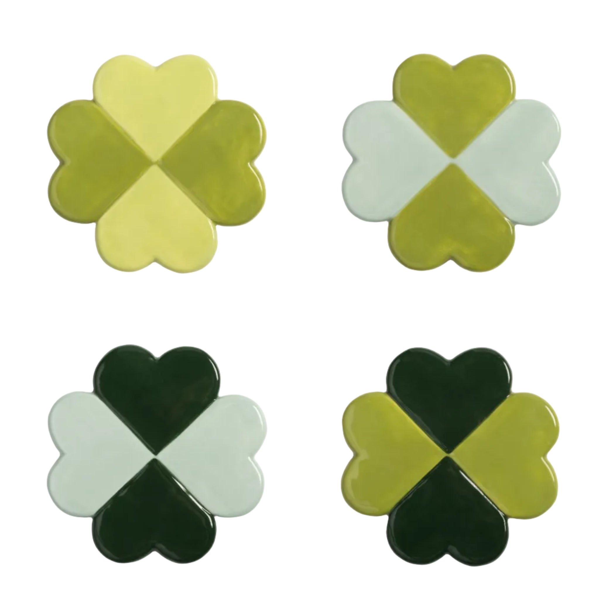 Lucky Clover Coaster Set Green