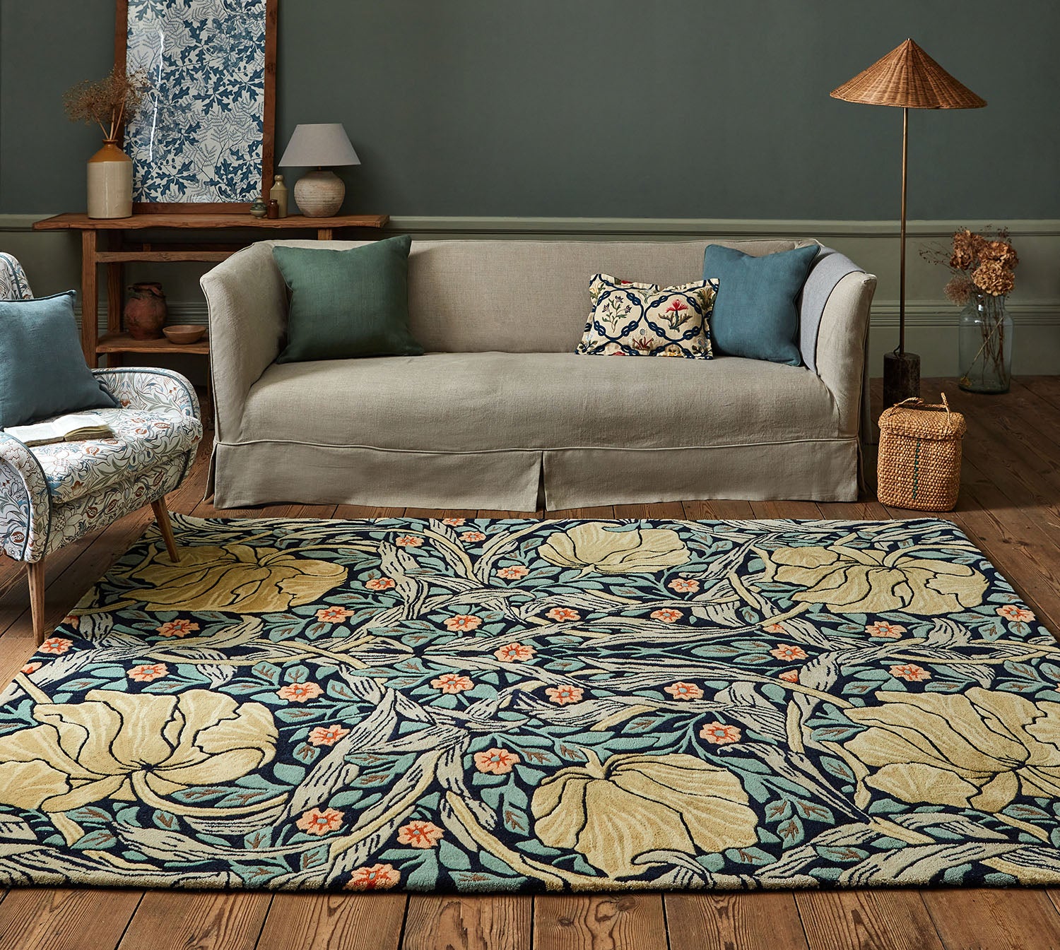 PimperNel Indigo blue-yellow rug