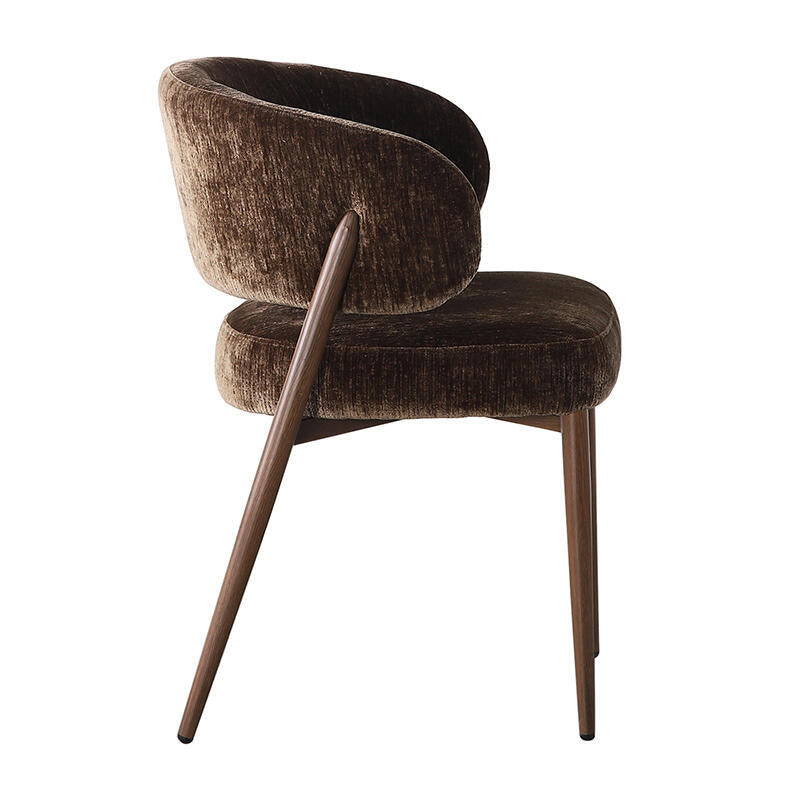 FUJI Chair in Brown with Dark Wooden Base