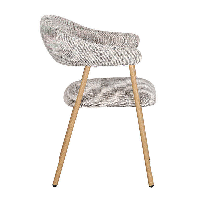 SCANDI Chair in Gray Beige with Wooden Base
