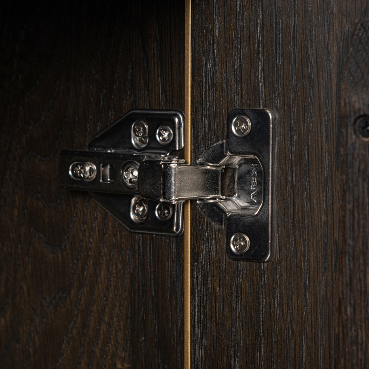 Regál CARTER dubová dyha so zlatým rámom