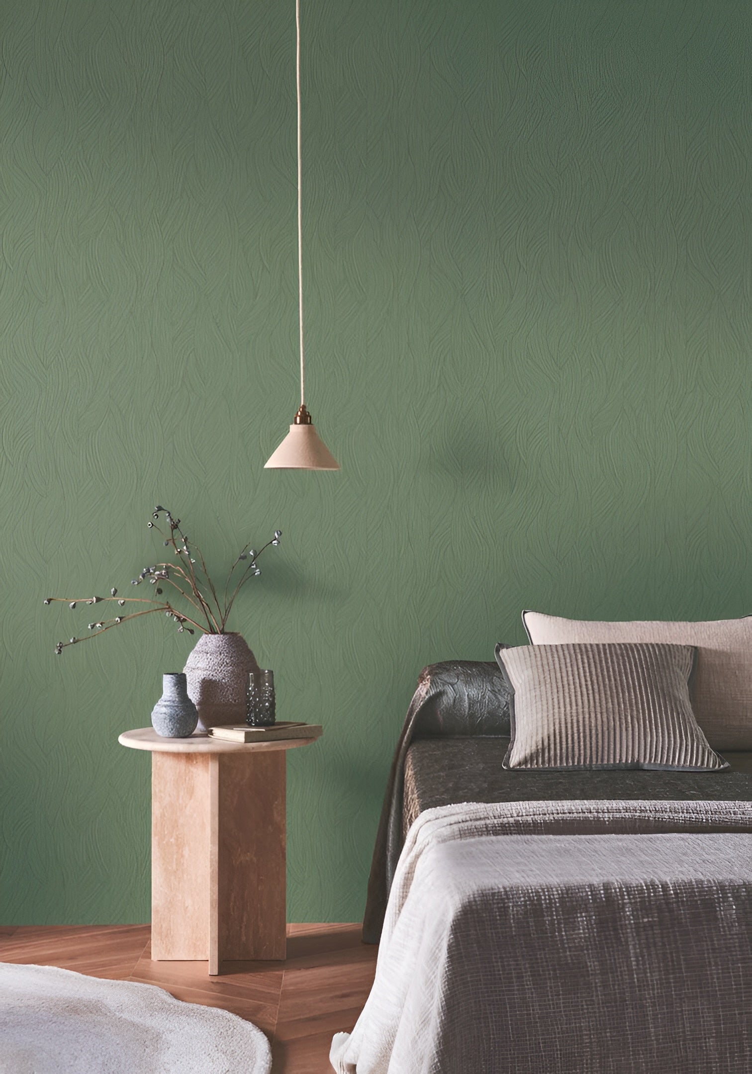 Štruktúrna tapeta s abstraktným vlnitým vzorom JASSINE - CYPRES zelená