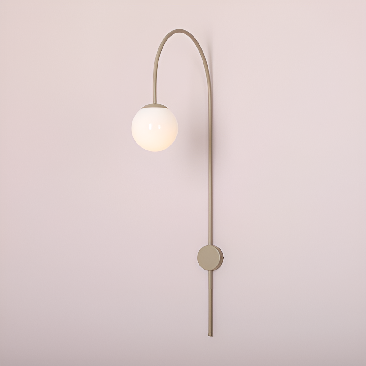 UNA beige wall lamp with arm