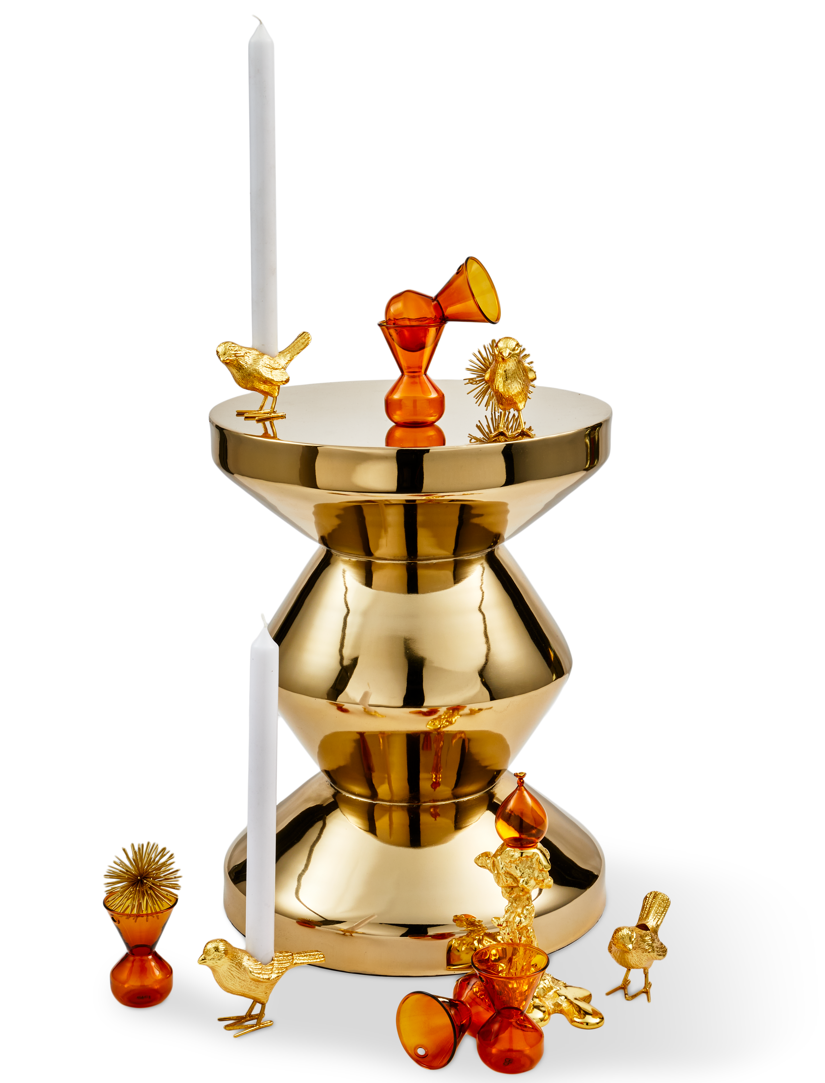 Stolička ZIG ZAG METAL zlatá