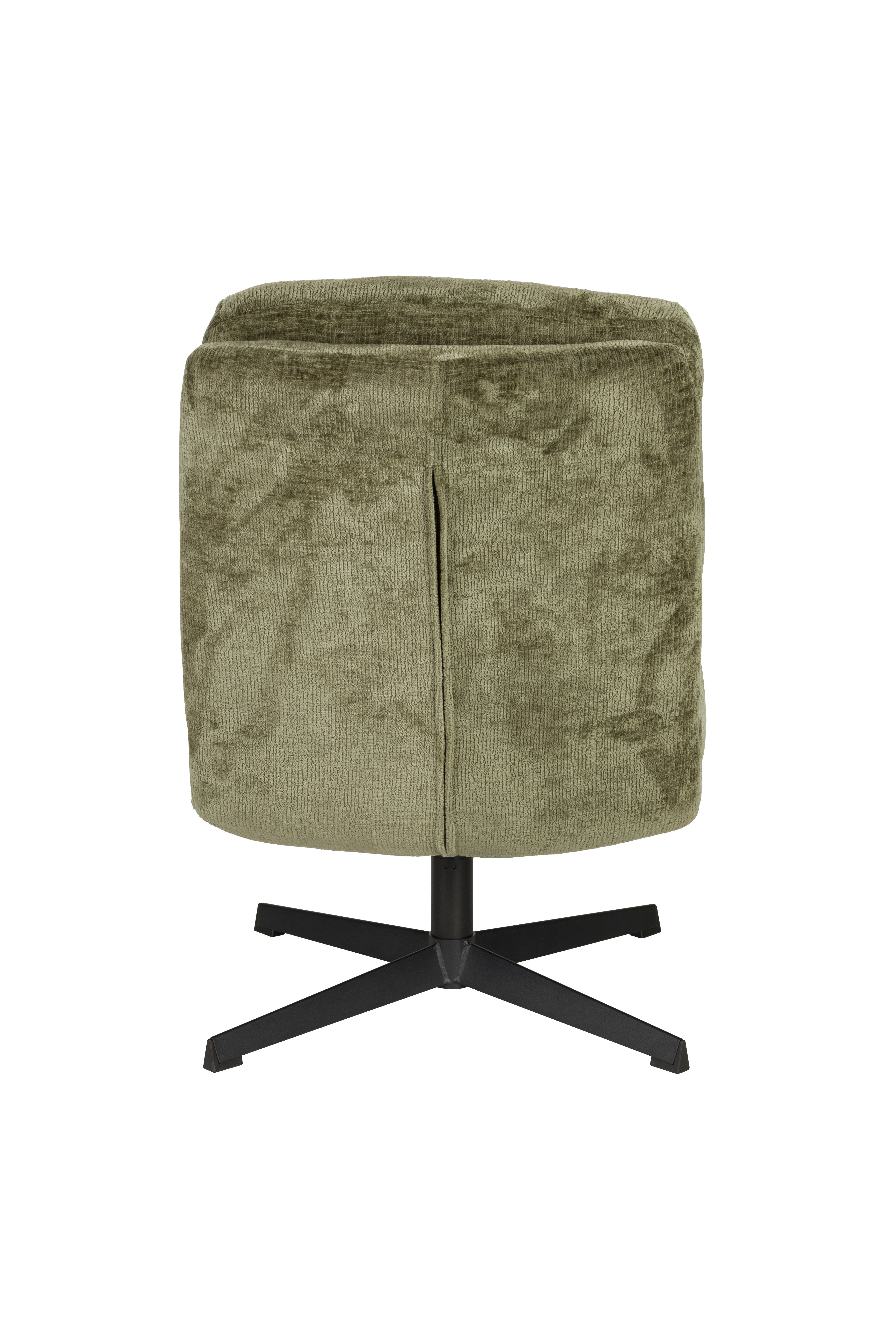 Zelené kreslo KAI s čiernym podstavcom