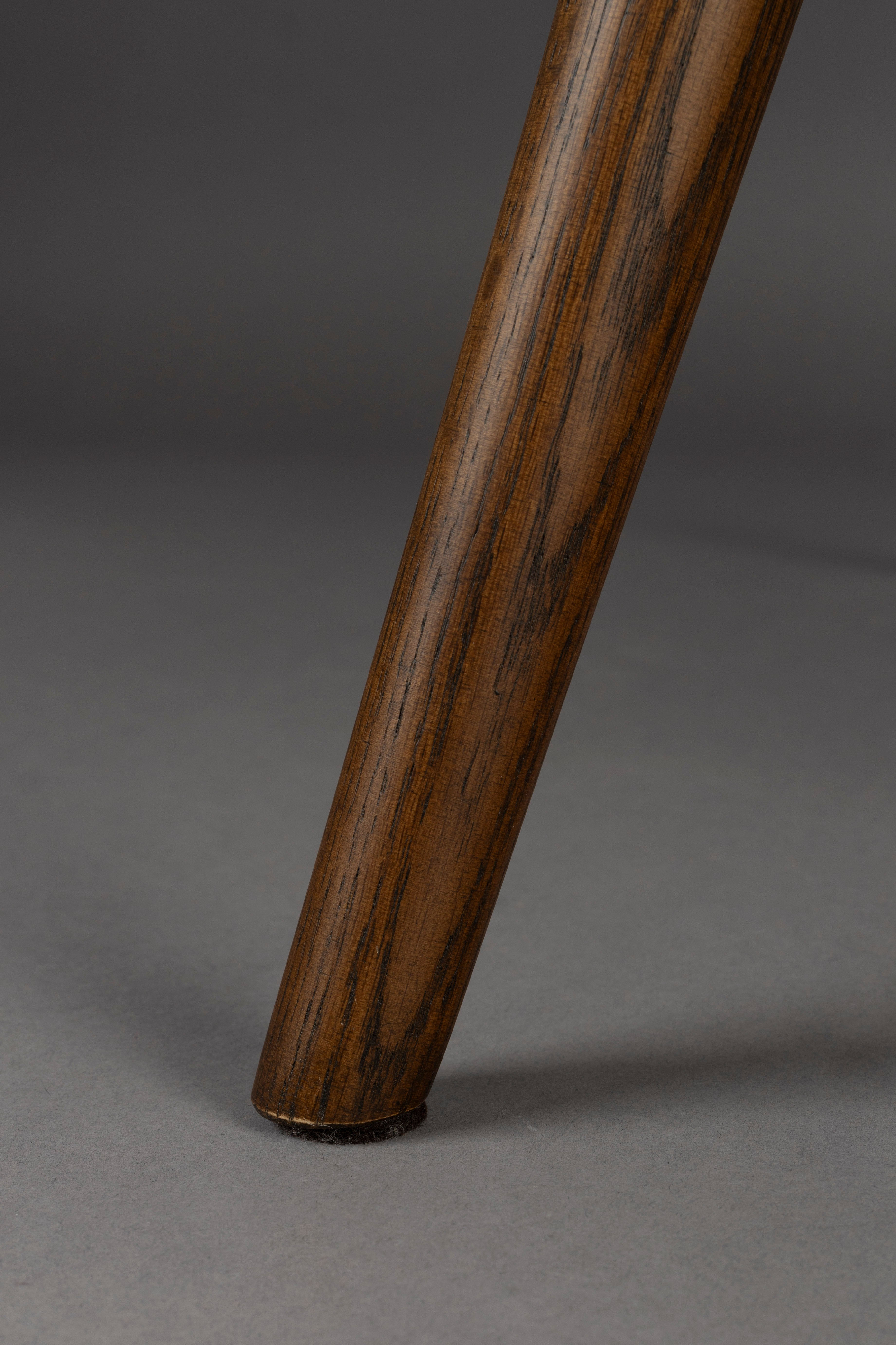 LENN Plum Velvet Armchair with Wooden Base