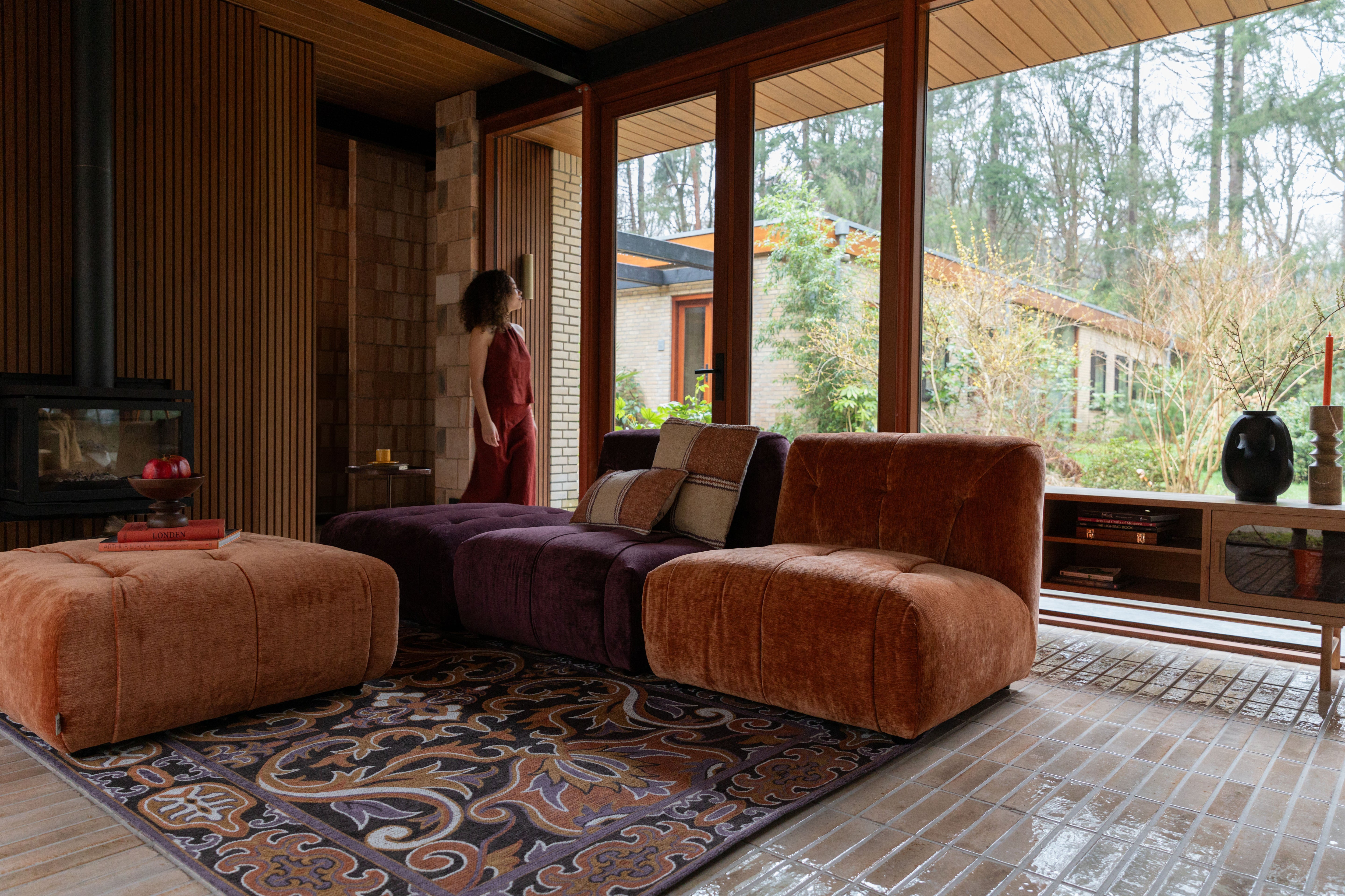 2-seater Sofa GIADA copper velvet