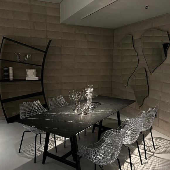 Meridiana white chair with a black base