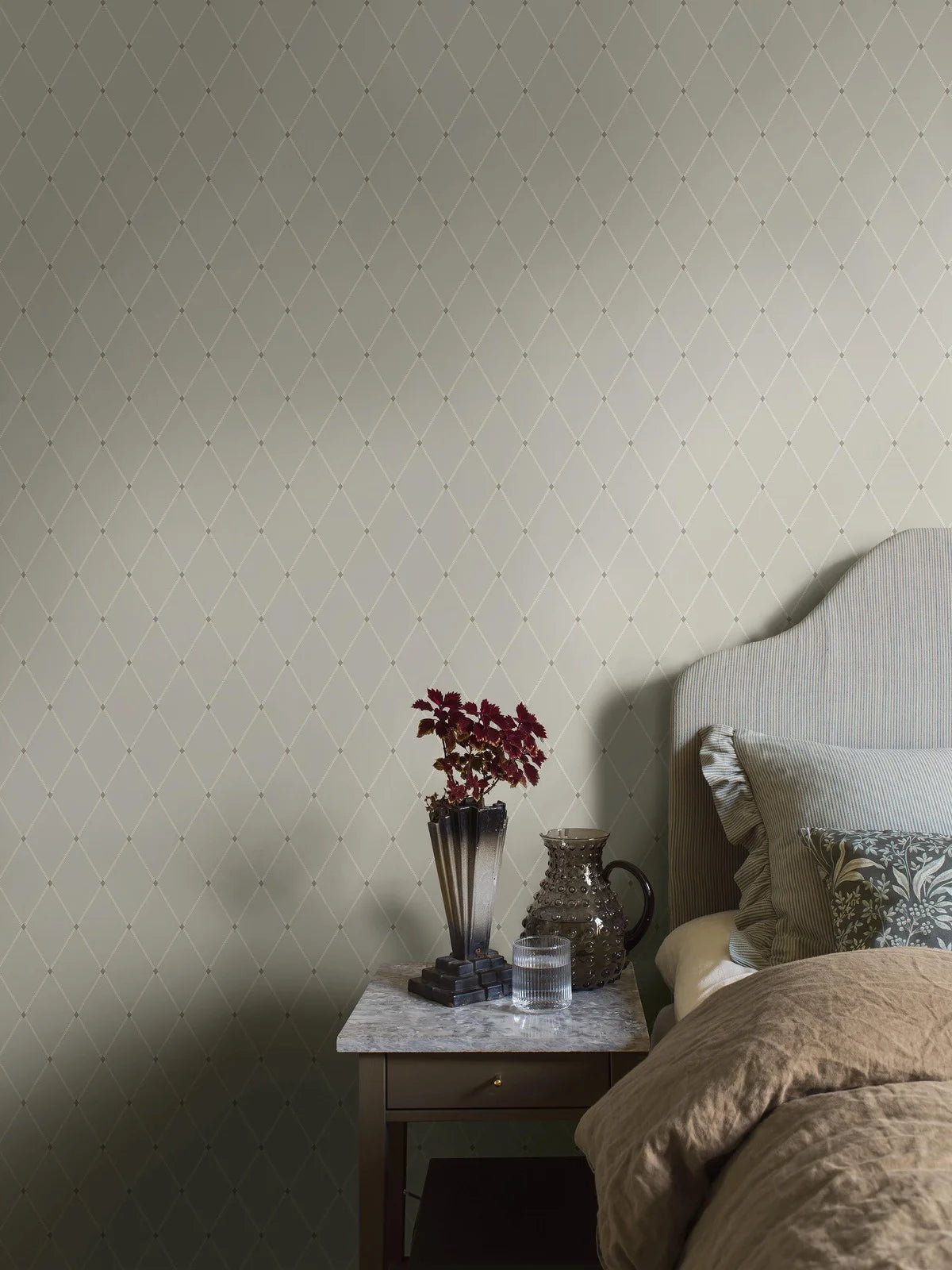 FREDRIK Dark Beige Geometric Pattern Wallpaper