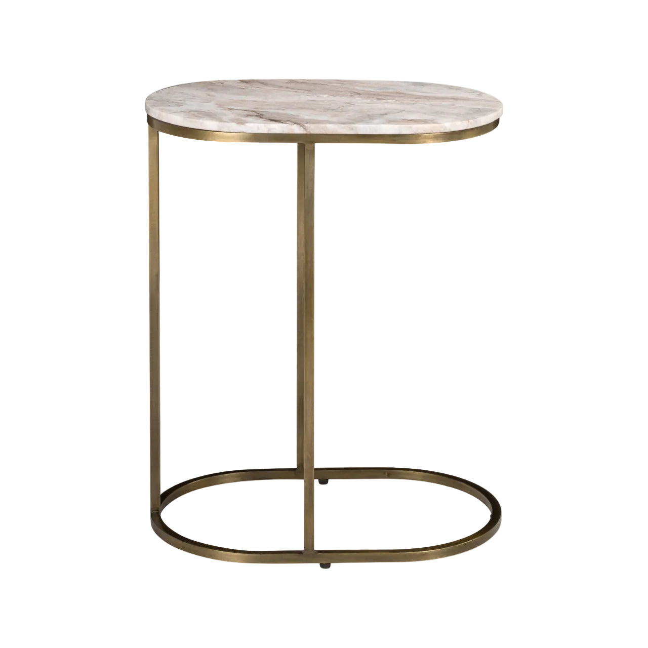 Pomocný stolík BOTTEGA zlatý s mramorovou doskou