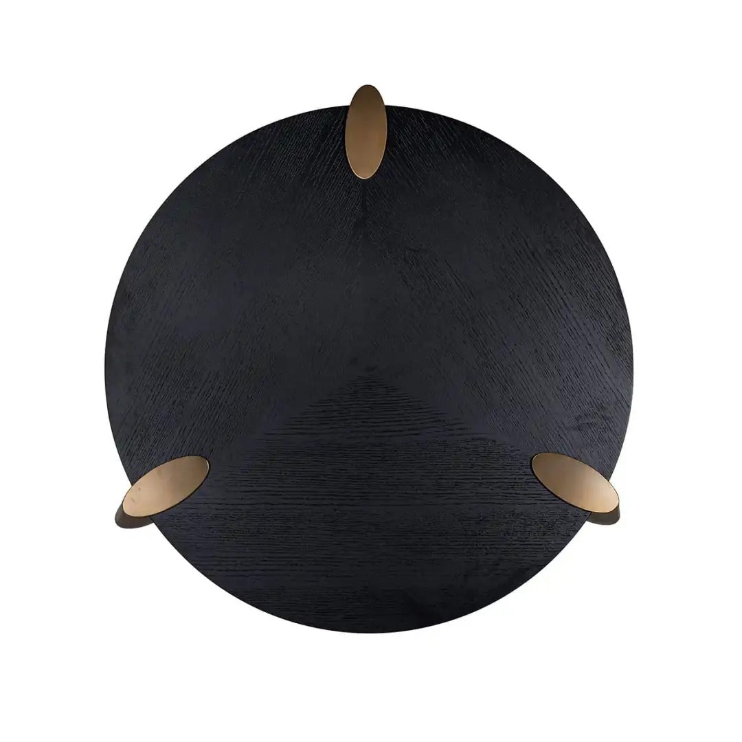 BRODY black coffee table with brass base