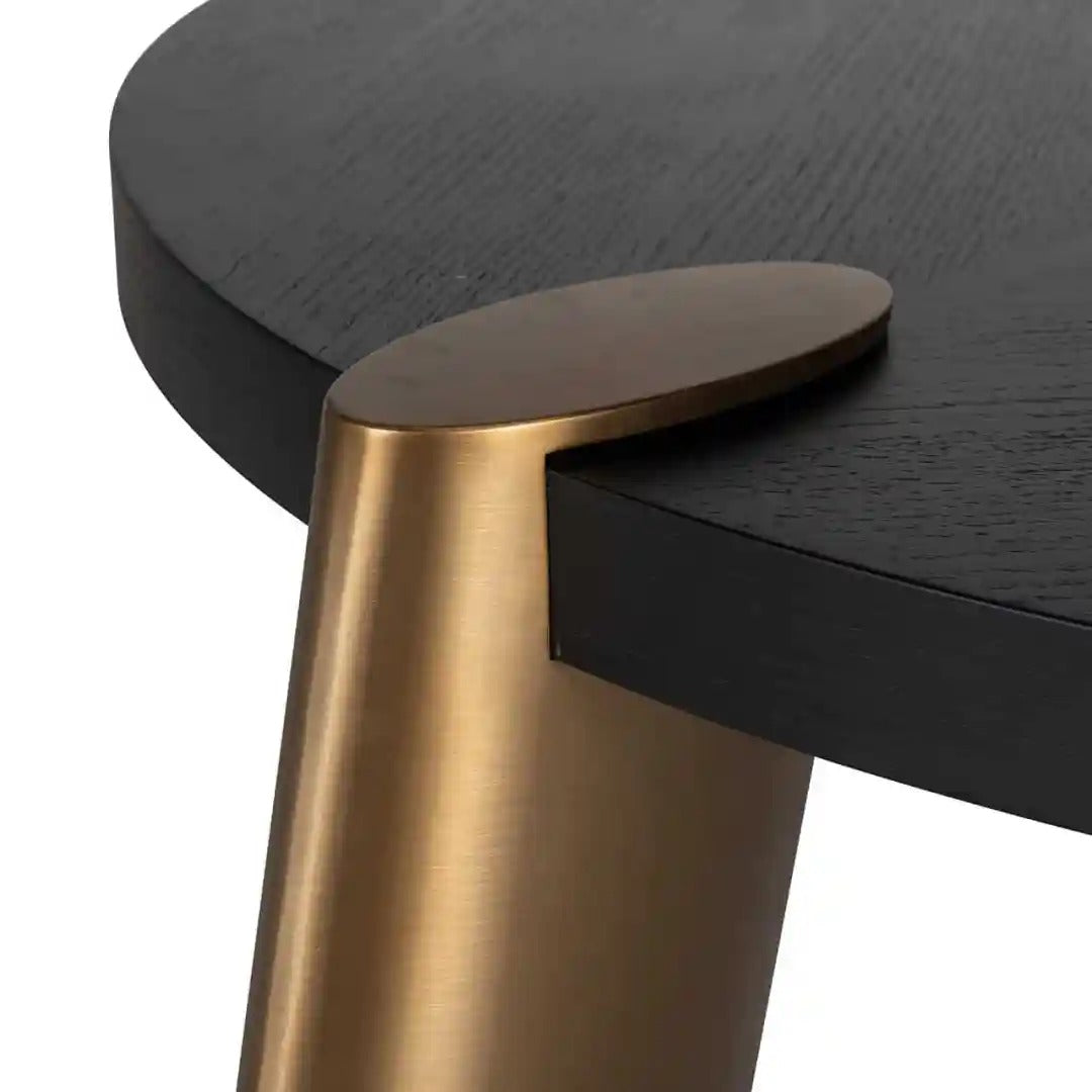 BRODY black coffee table with brass base