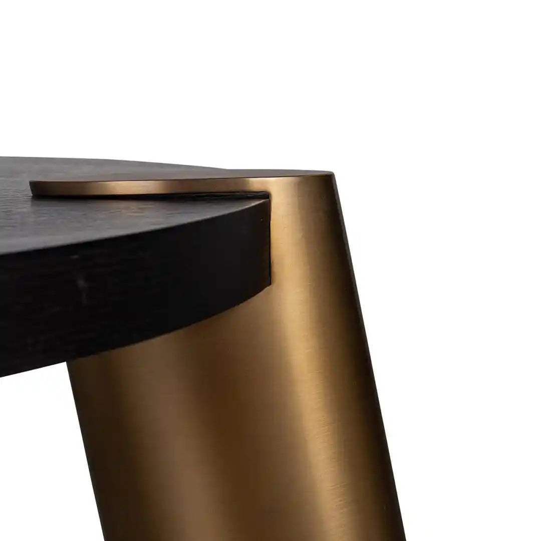 BRODY black coffee table with brass base