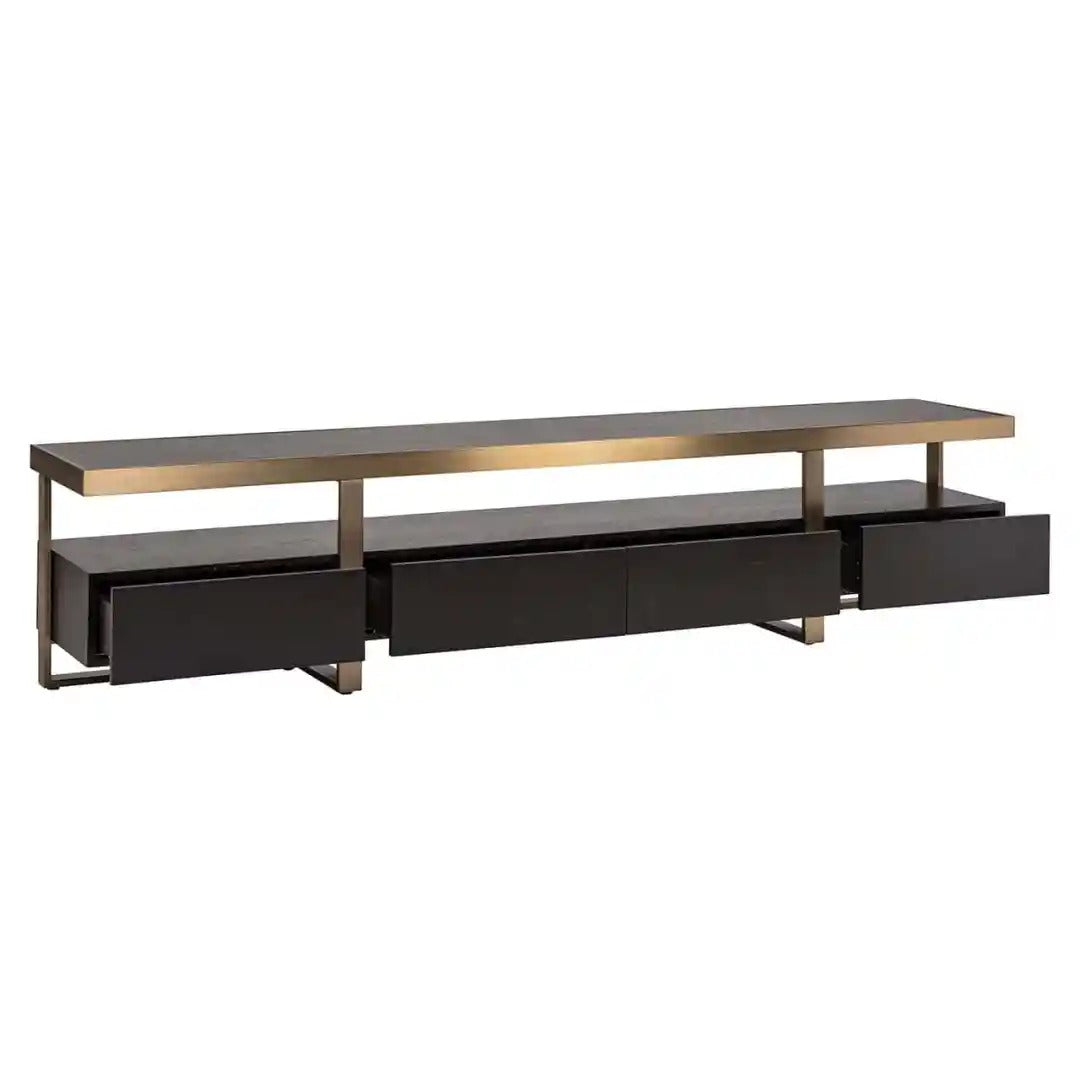 DIDDLEY TV Cabinet black with brass finish
