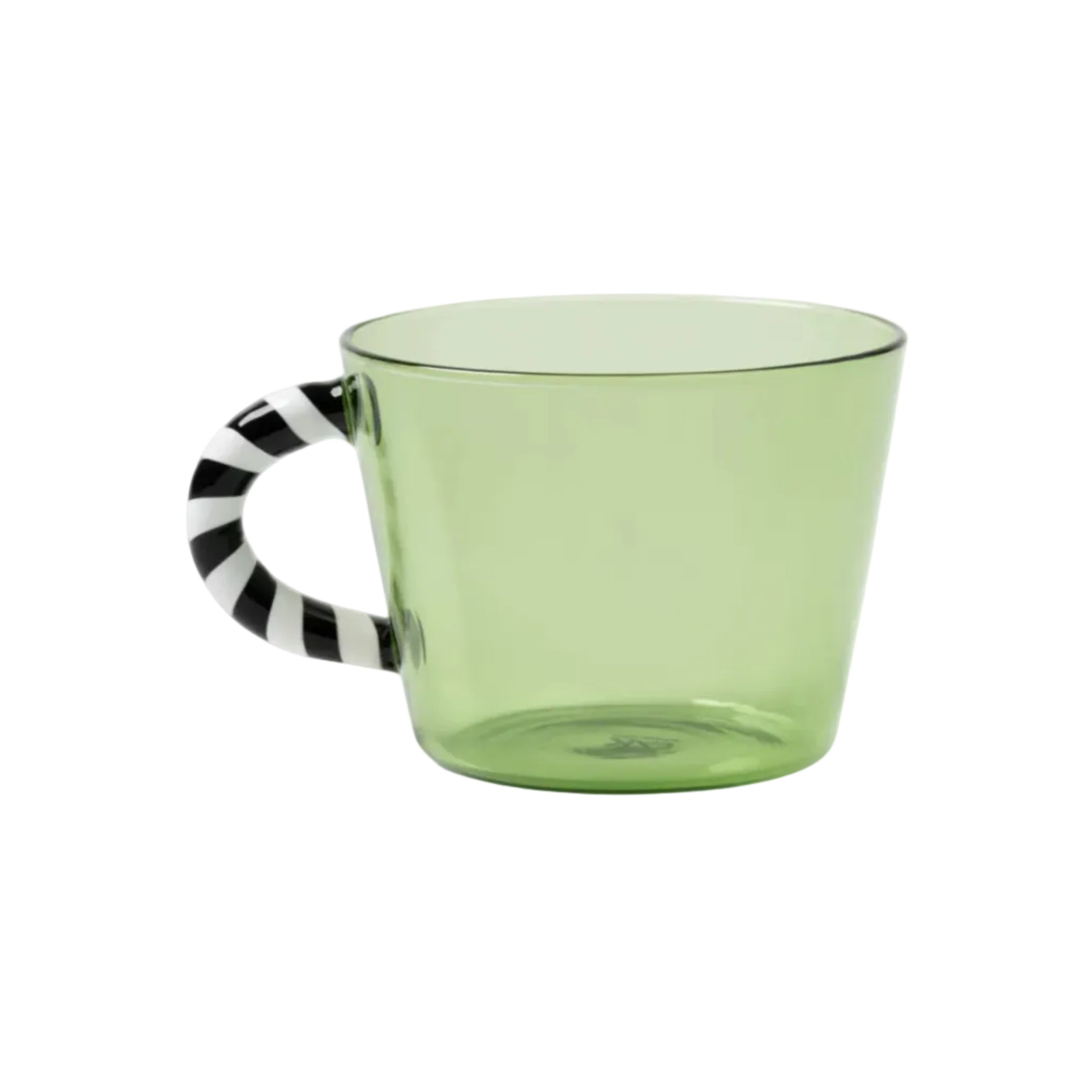Súprava pohárov DUET zelená s čierno-bielým uchopením