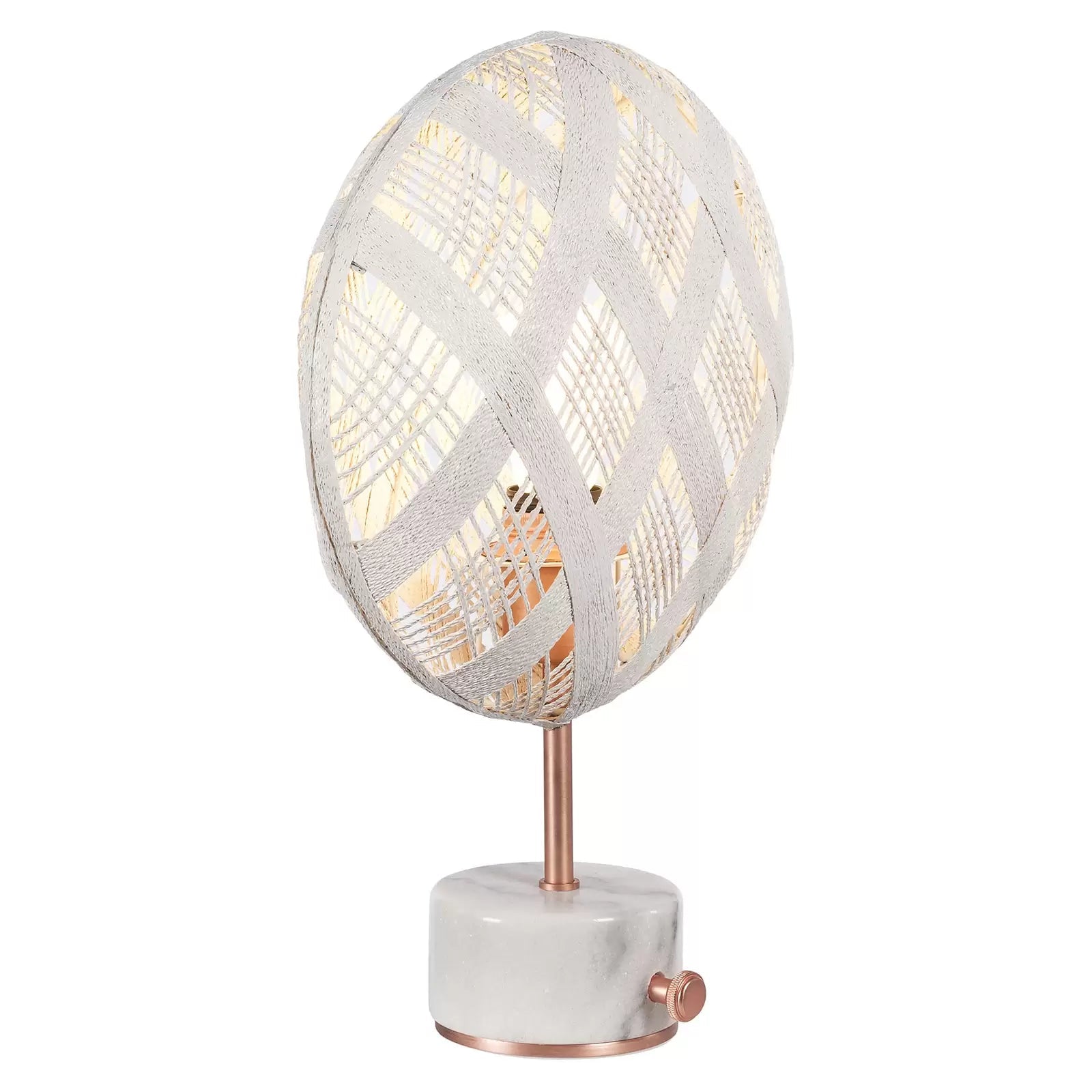 Chanpen Diamant White Table Lamp with a copper base