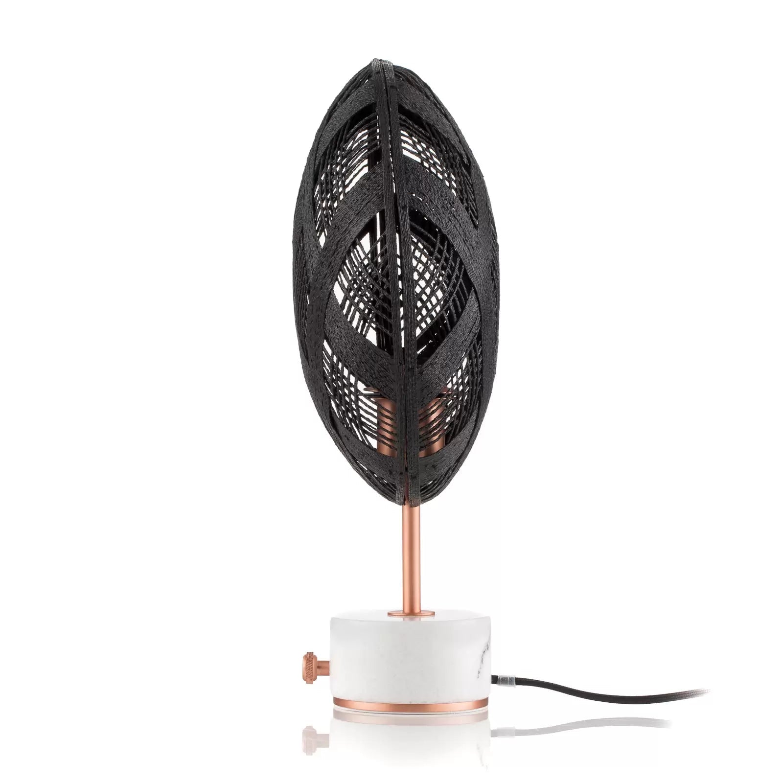 Stolná lampa CHANPEN DIAMANT čierna s medeným podstavcom