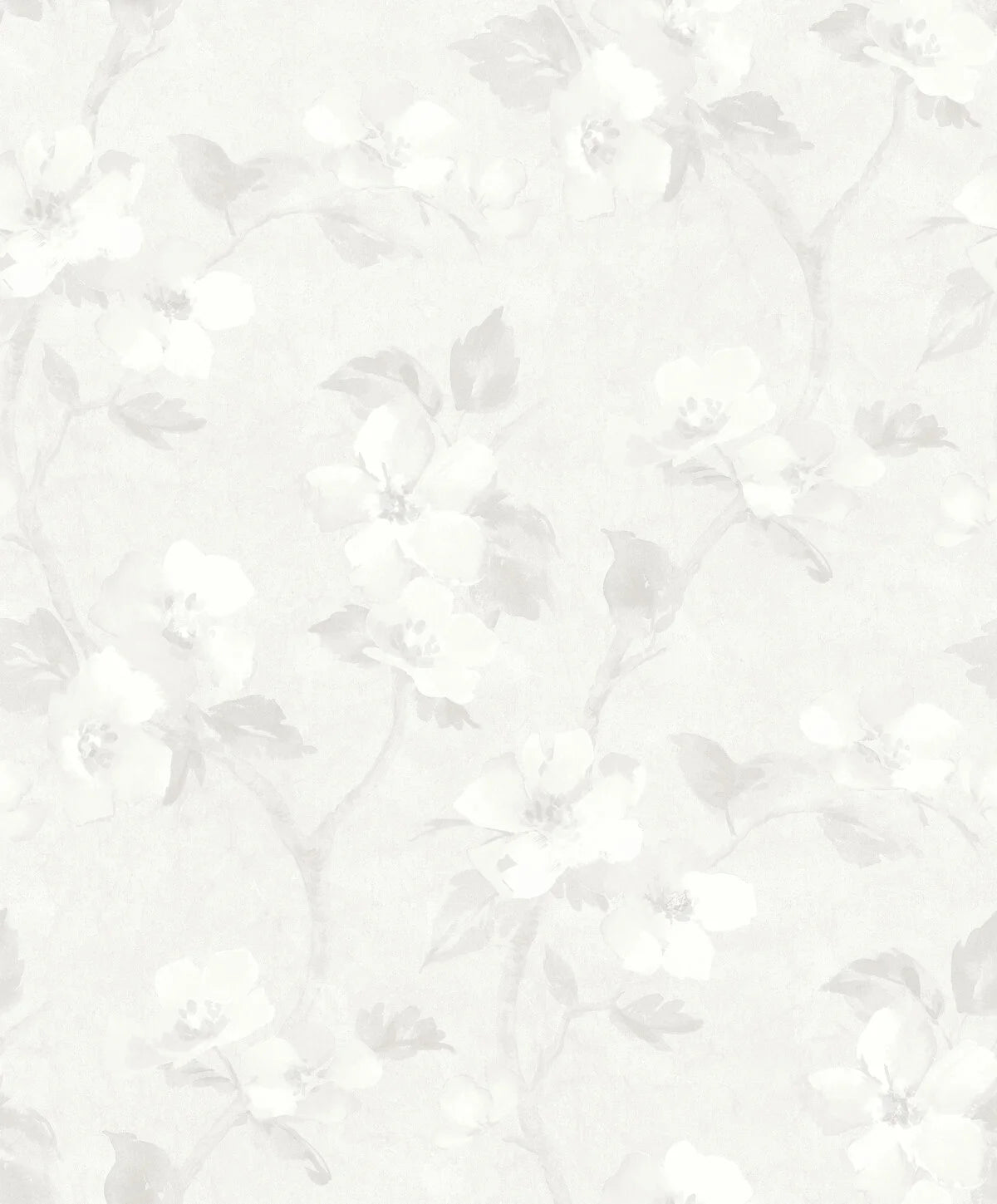 Tapeta s rastlinným vzorom kvetov HELEN’S FLOWER biela