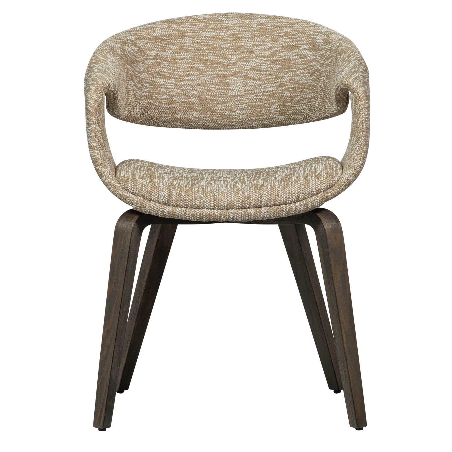 Krzesło z podłokietnikami YOSSI beżowy z brązową drewnianą podstawą