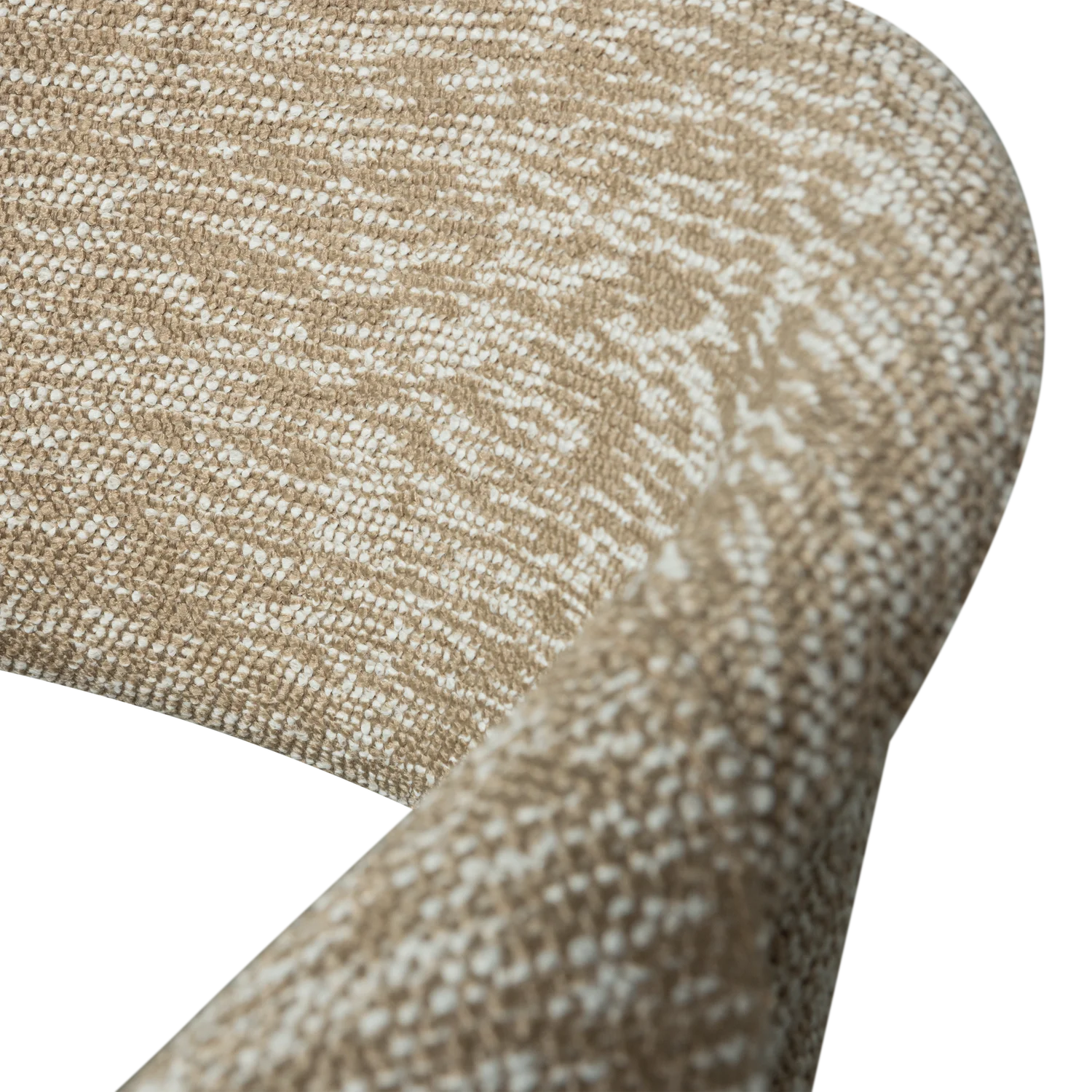 YOSSI Armchair in Beige with Light Brown Wooden Base