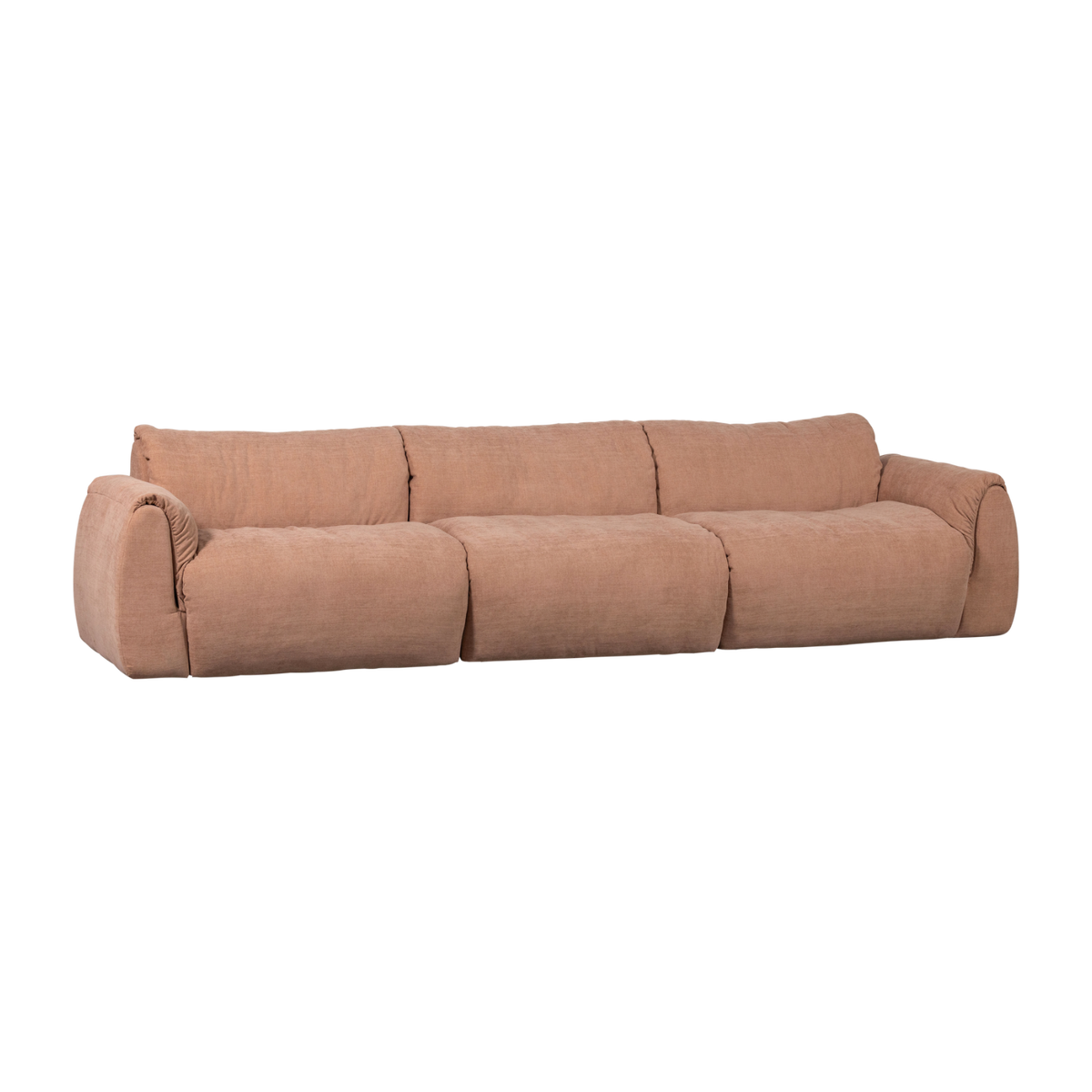 Sofa 3-osobowa BAGGY szenil tkany pudrowy róż – Woood