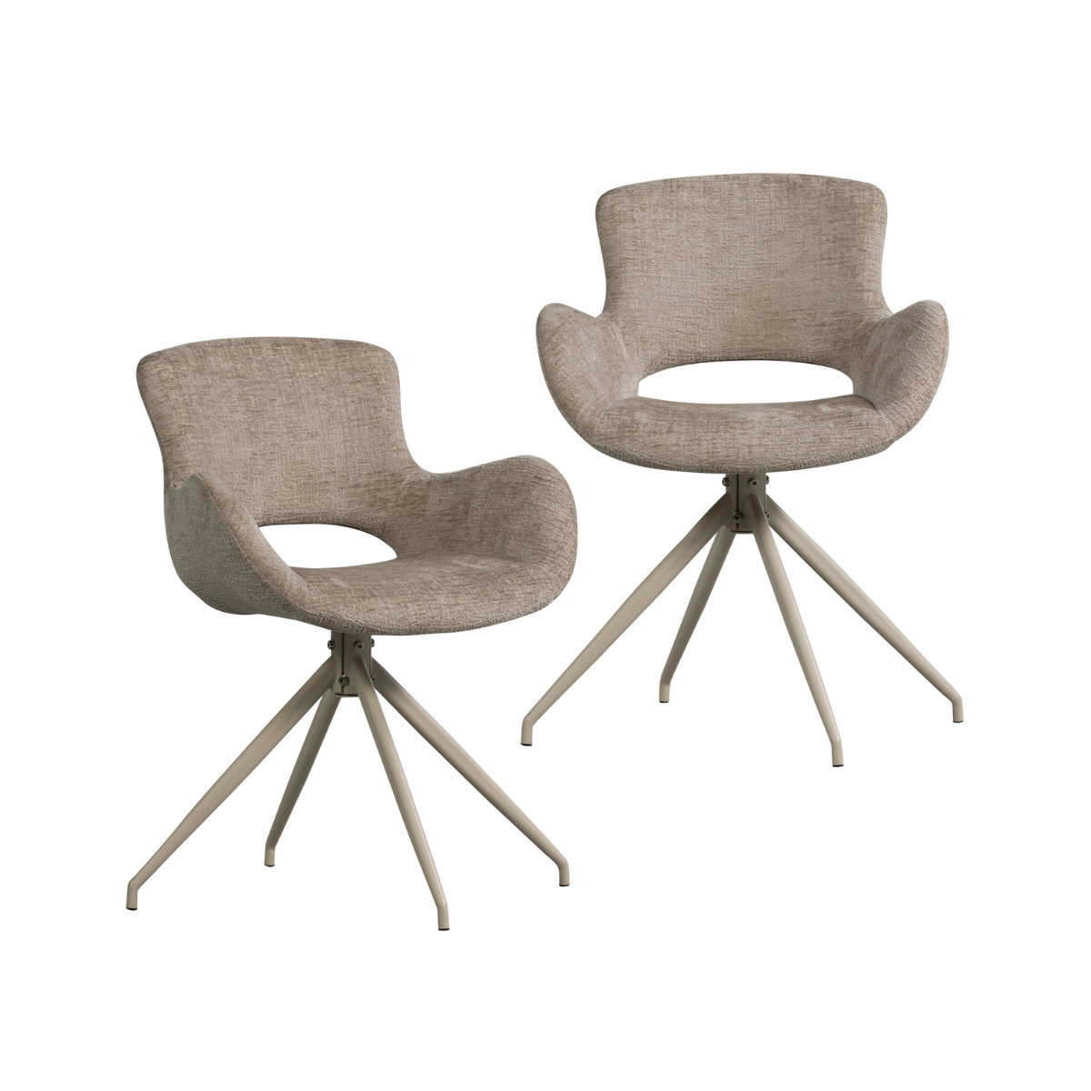 Krzesło ELIVA welur zestaw 2 szt. piaskowy – Woood