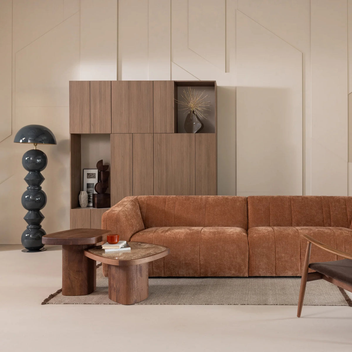 Sofa pre 4 osoby OMAIRE ružový šenil
