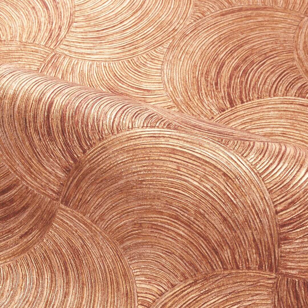 Metallic Structural Wallpaper with Abstract Pattern APHELIE - COPPER