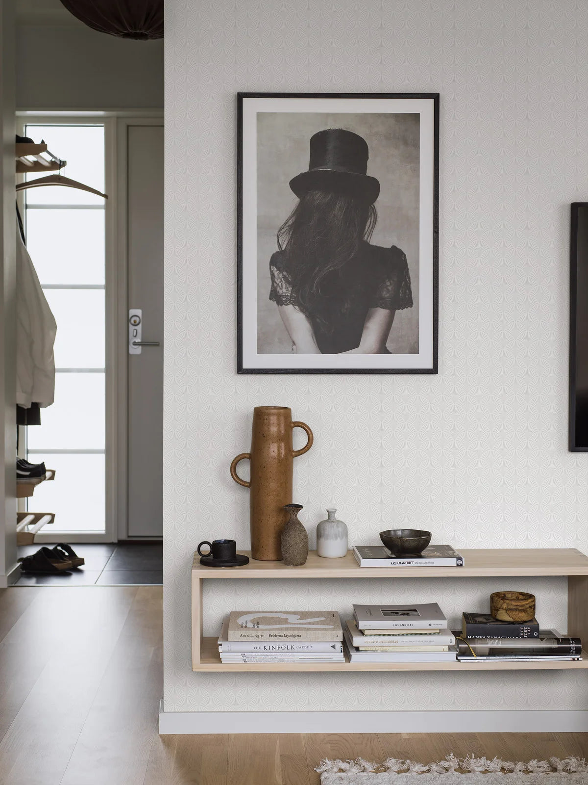 Tapeta z flizelínu s geometrickým vzorom SAMIRA, zlomená biela