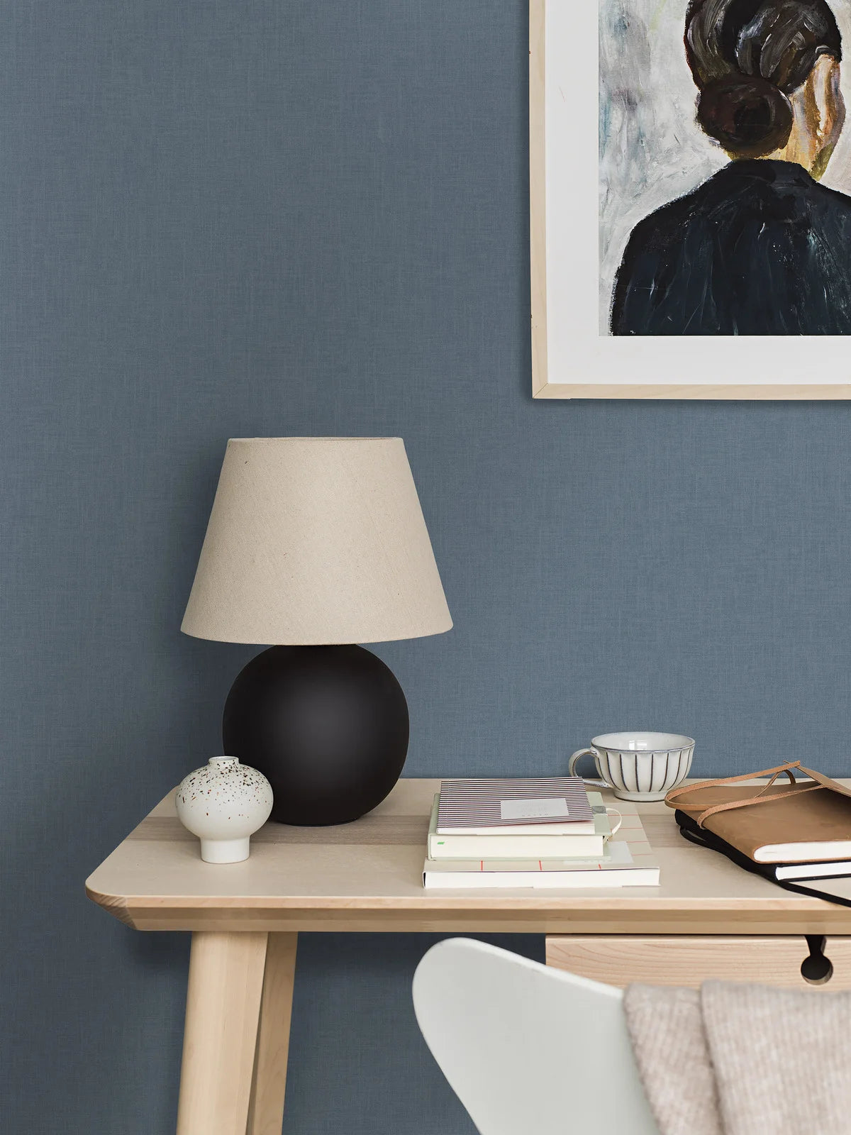 Non-woven paper structural wallpaper VEGA dark blue