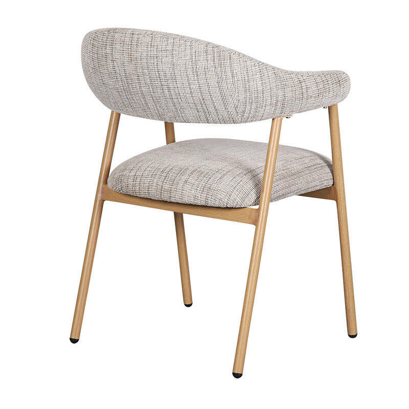 SCANDI Chair in Gray Beige with Wooden Base