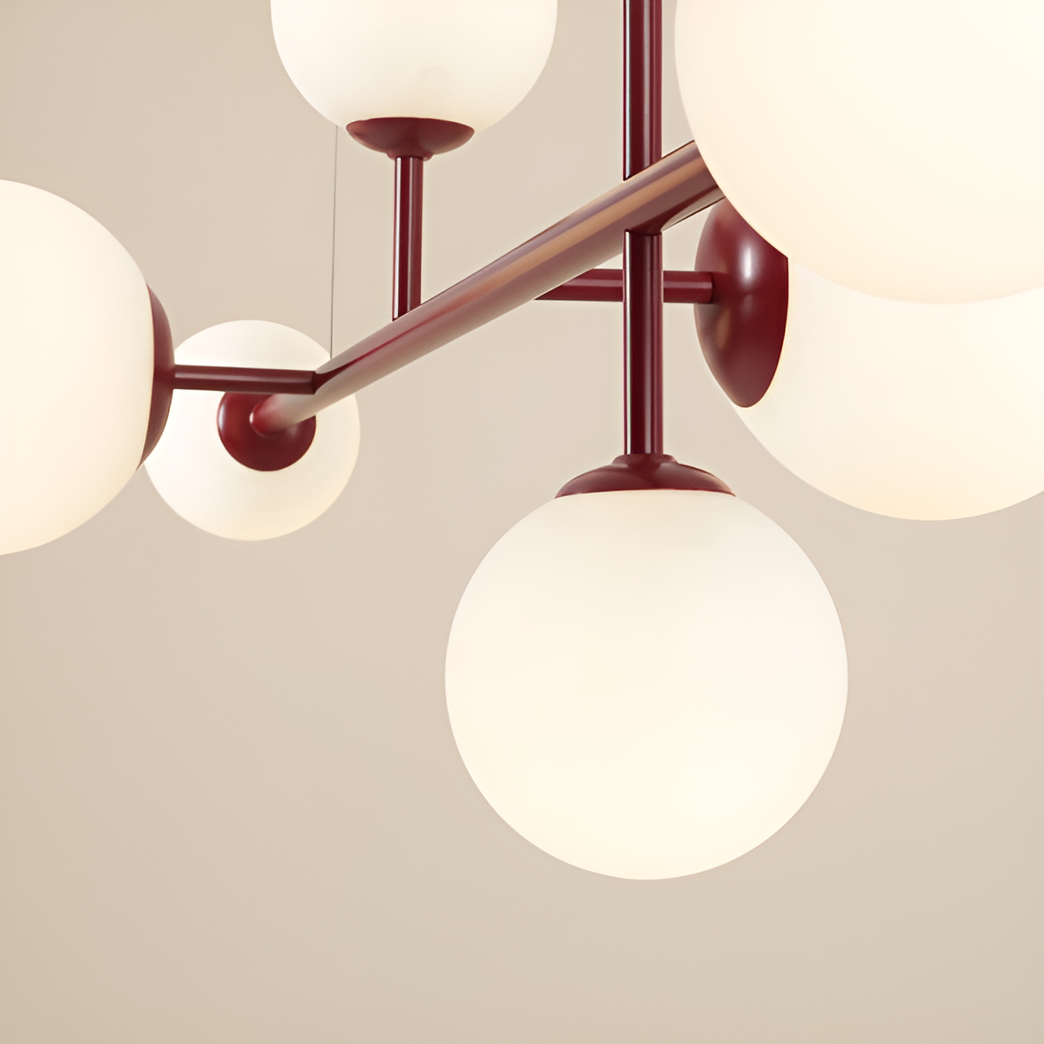 Závesná lampa DIONE HEXA červená