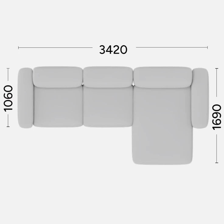 Pravostranný rohový gauč BABBLE s možnosťou personalizácie