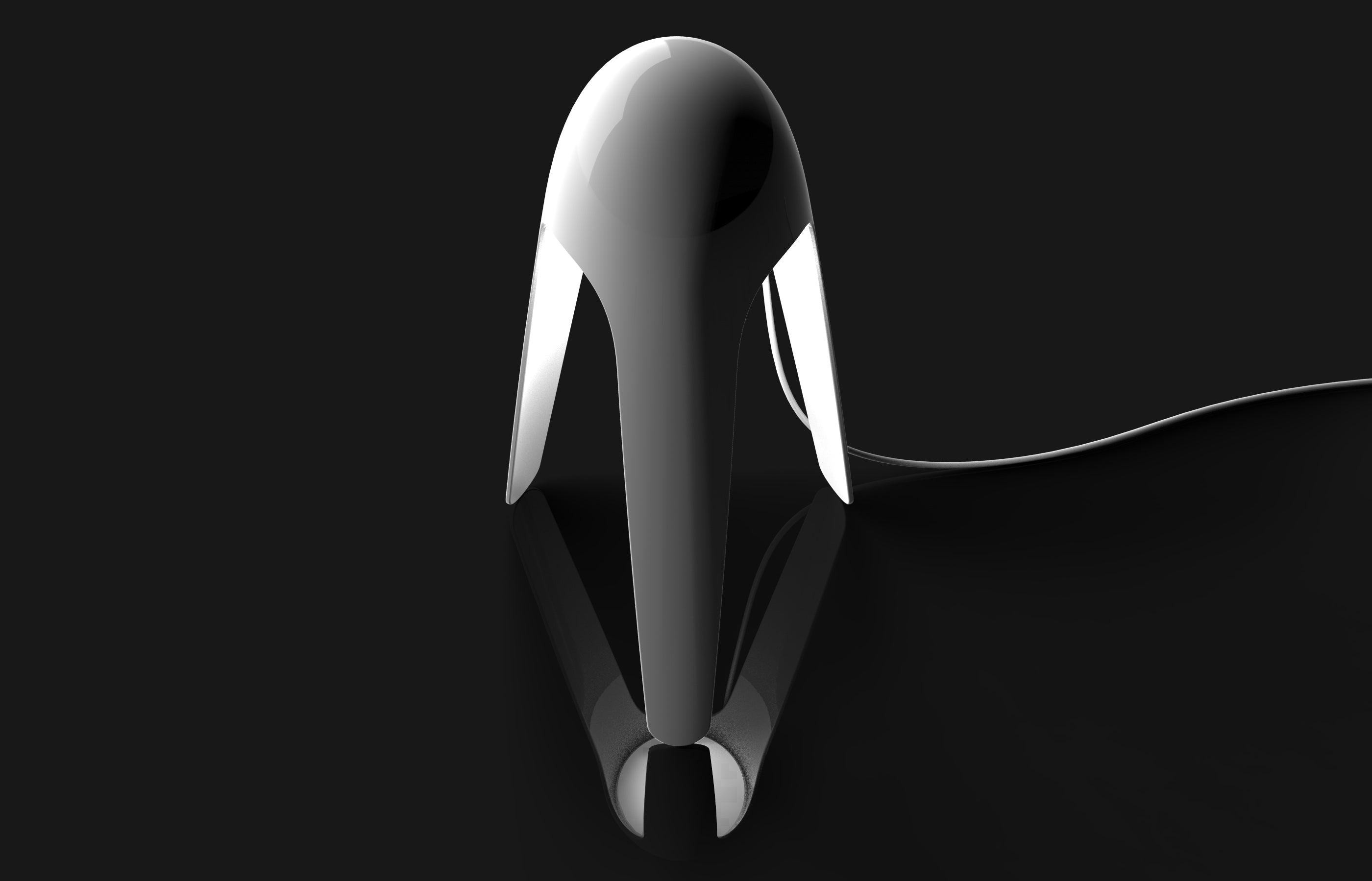 Stolná lampa CYBORG lesklá biela
