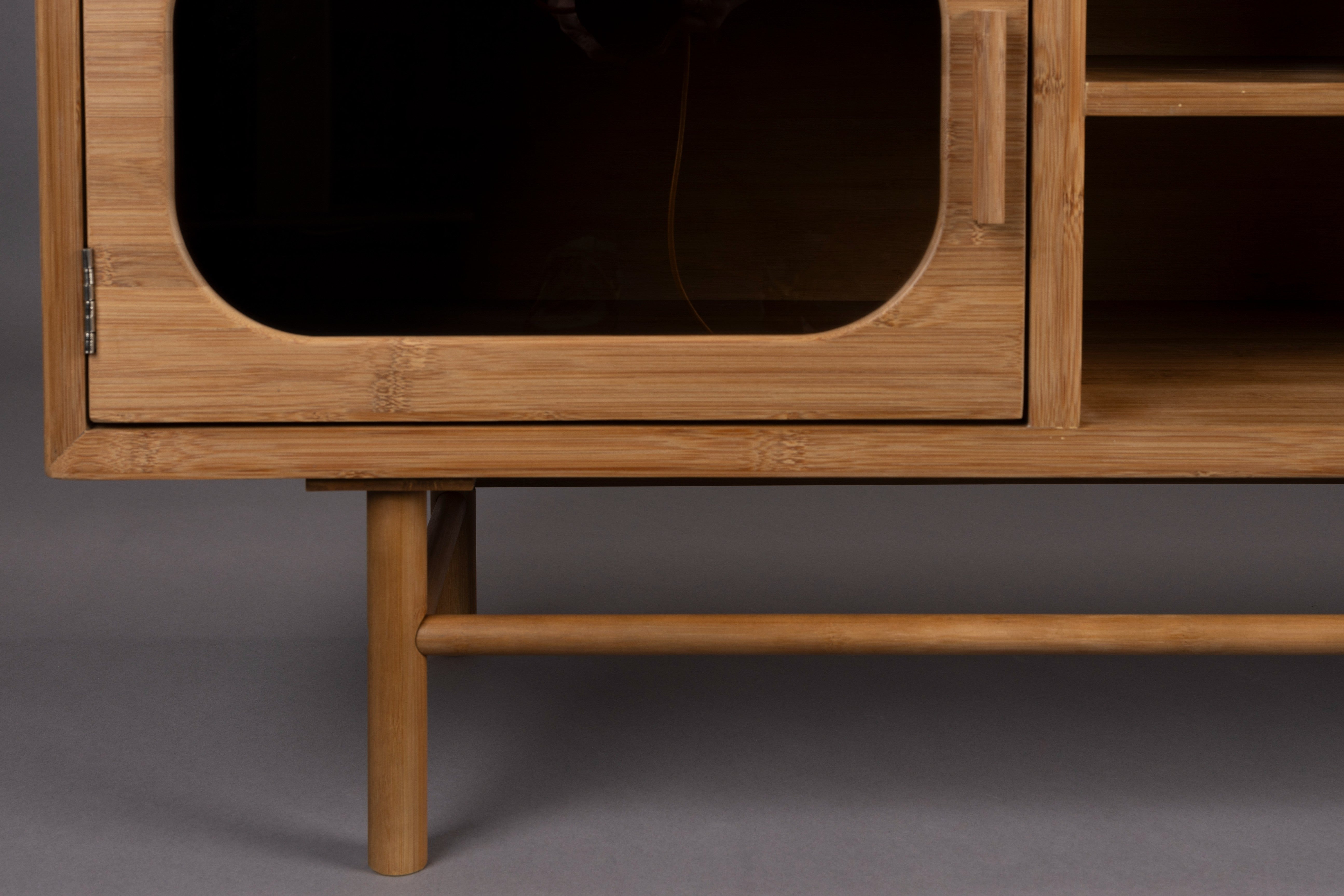 Televízna skrinka CAROUN z karbonizovaného bambusového dreva