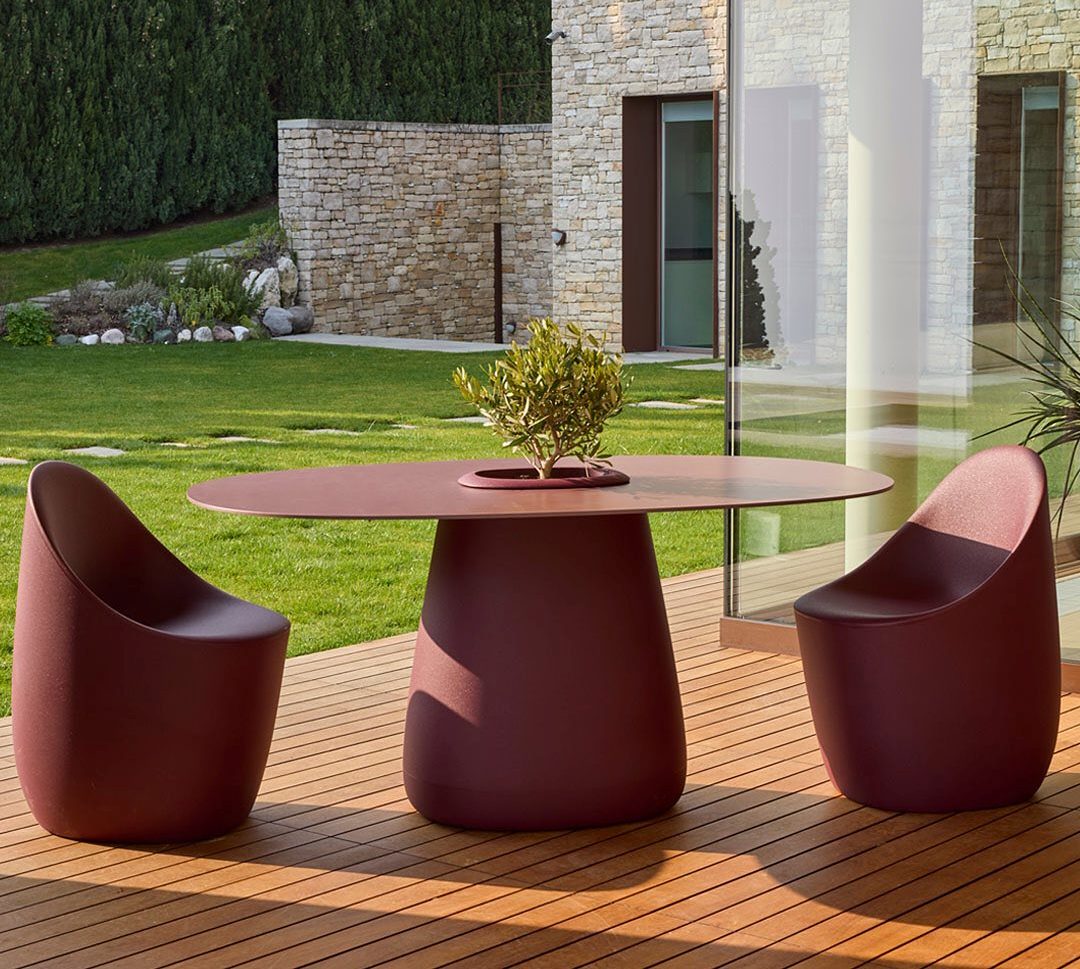 Stół ogrodowy z pojemnikiem COBBLE szary