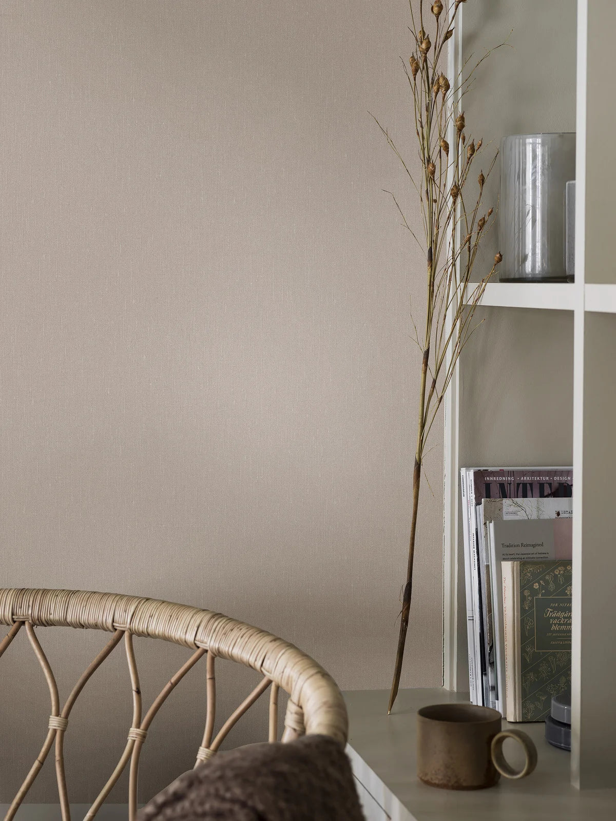 Tapeta so štruktúrou imitujúcou ľan LINEN - SOFT BLUSH svetloružová