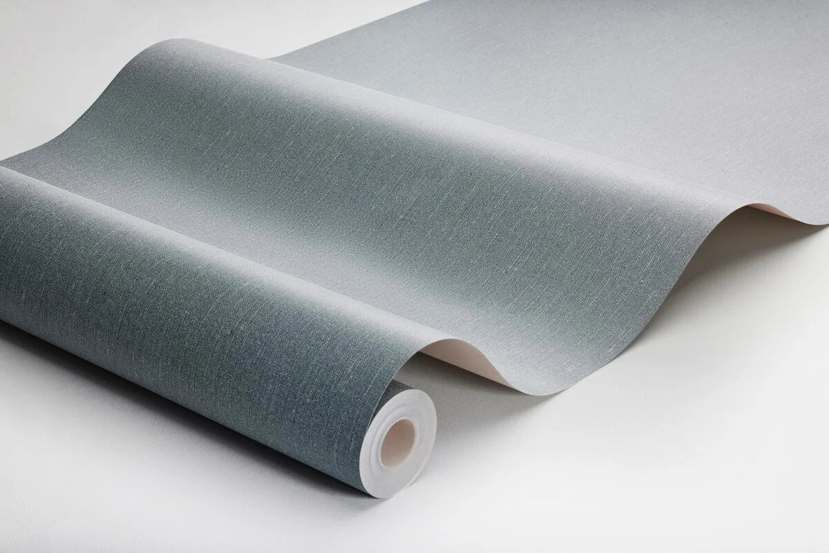 Structural wallpaper imitating linen LINEN - DEEP LAKE muted blue