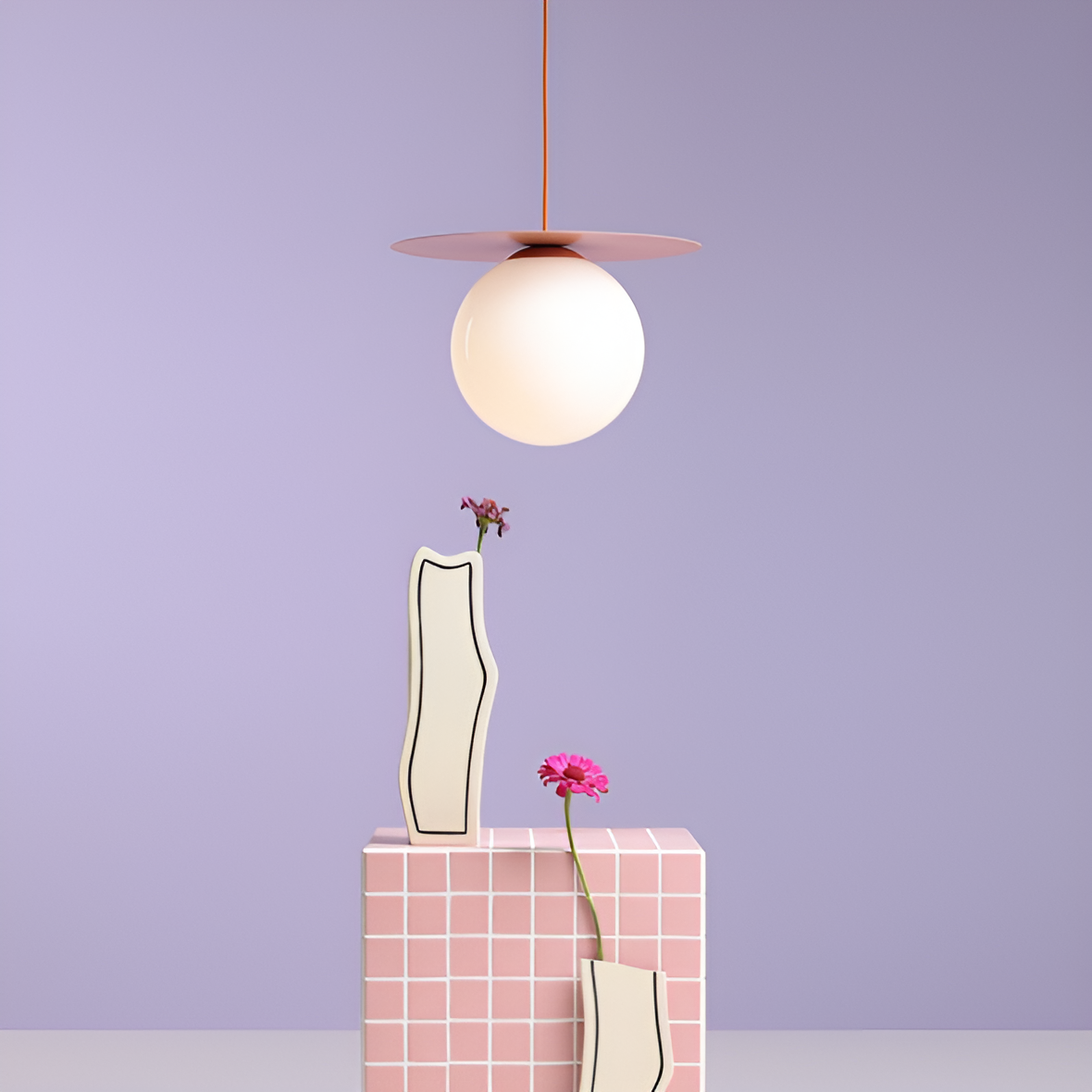 Závesná lampa LOOP koralová