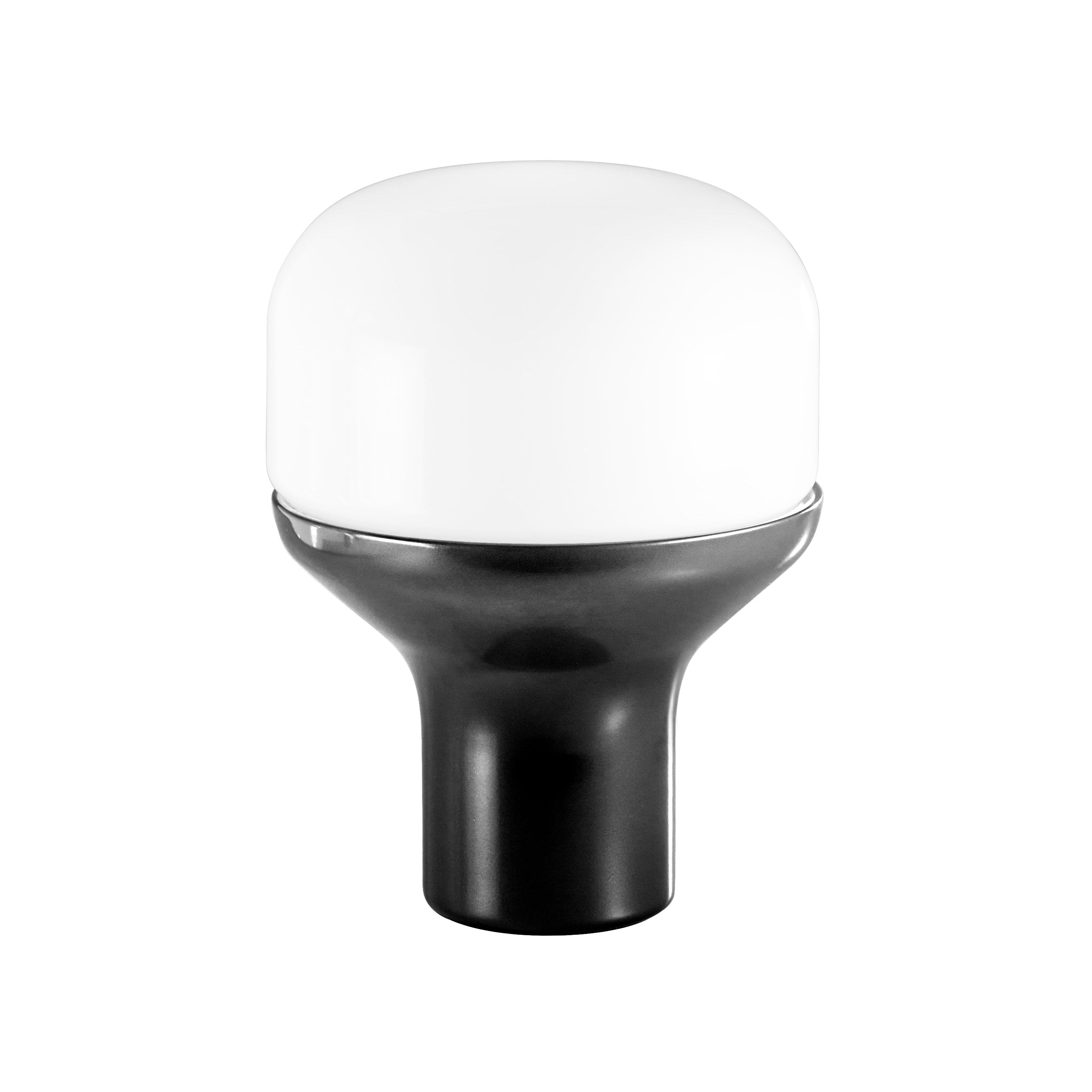 Stolná lampa DELUX s opálovým sklom a čiernym podstavcom